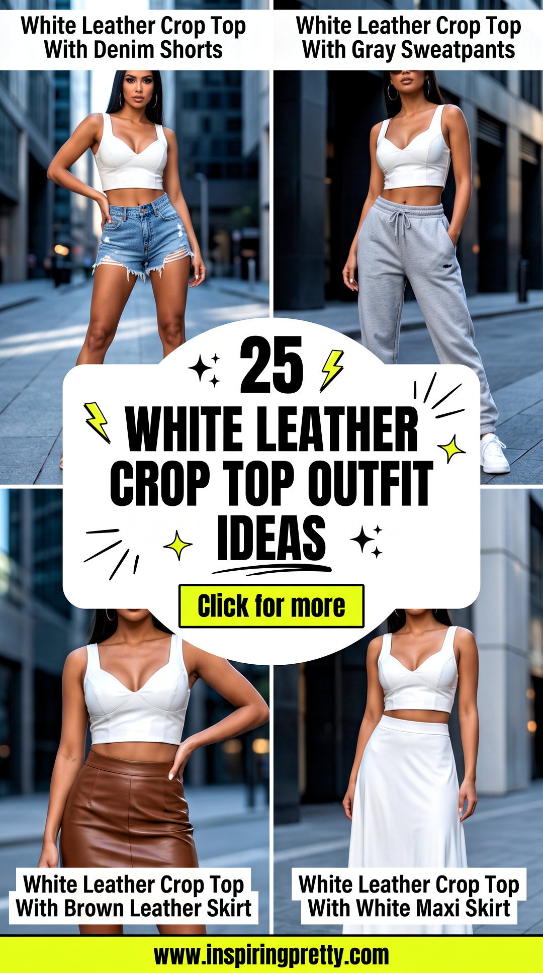 25 White Leather Crop Top Outfit Ideas for Edgy Night-Out Looks - 25 White Leather Crop Top Outfit Ideas for Edgy Night-Out Looks
