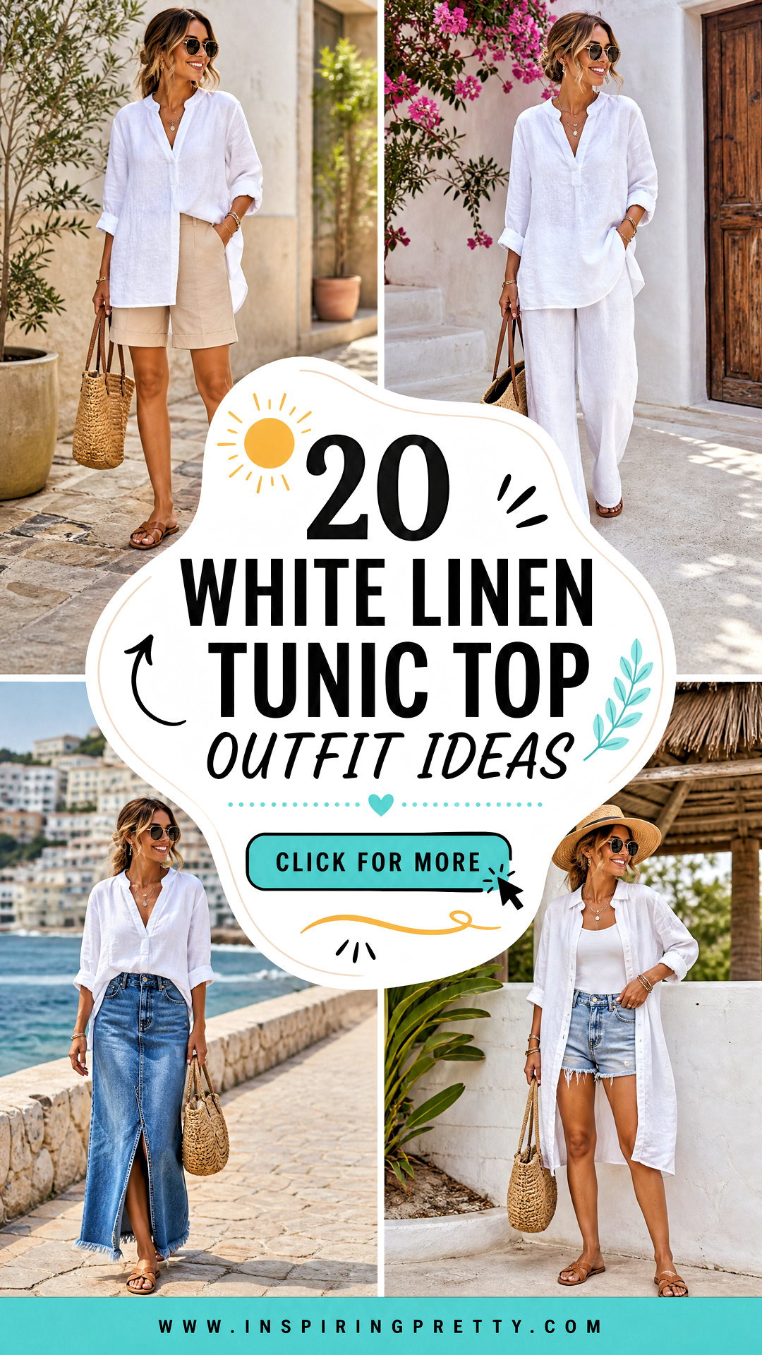 20 White Linen Tunic Top Outfit Ideas for Breezy Summer Days - 20 White Linen Tunic Top Outfit Ideas for Breezy Summer Days