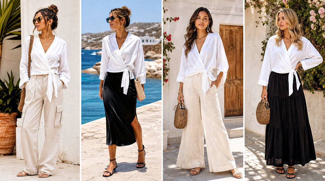 25 White Linen Wrap Top Outfit Ideas for Breezy Summer Style