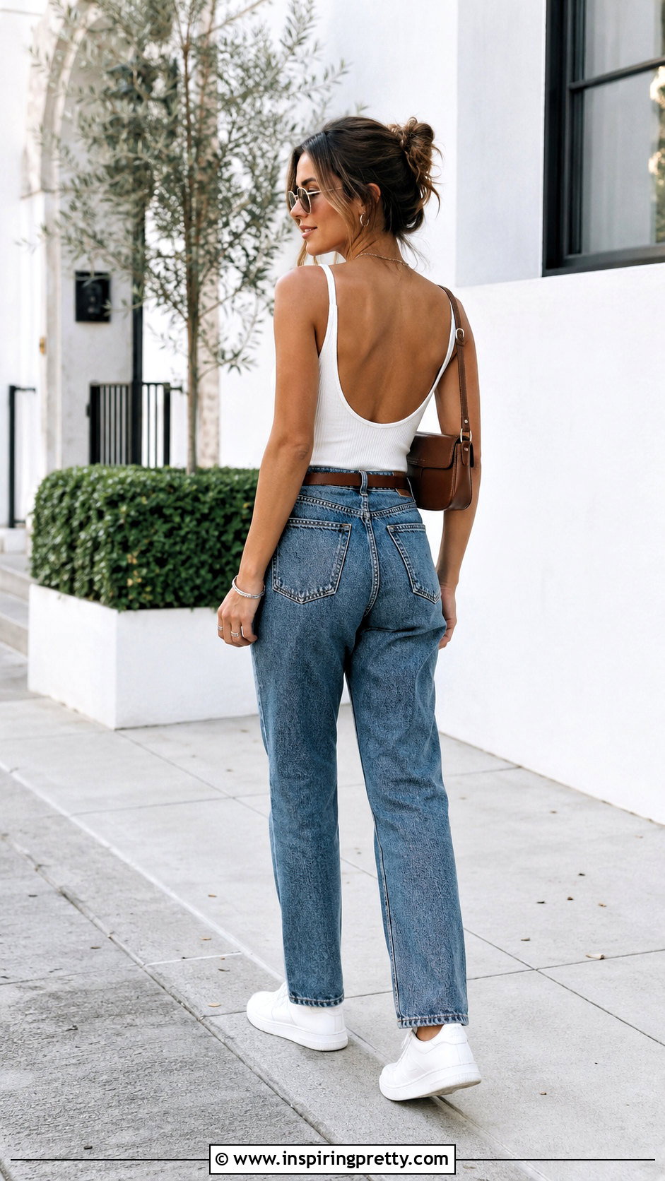 White Low Back Tank Top With Jeans - 20 Low Back Tops For Women