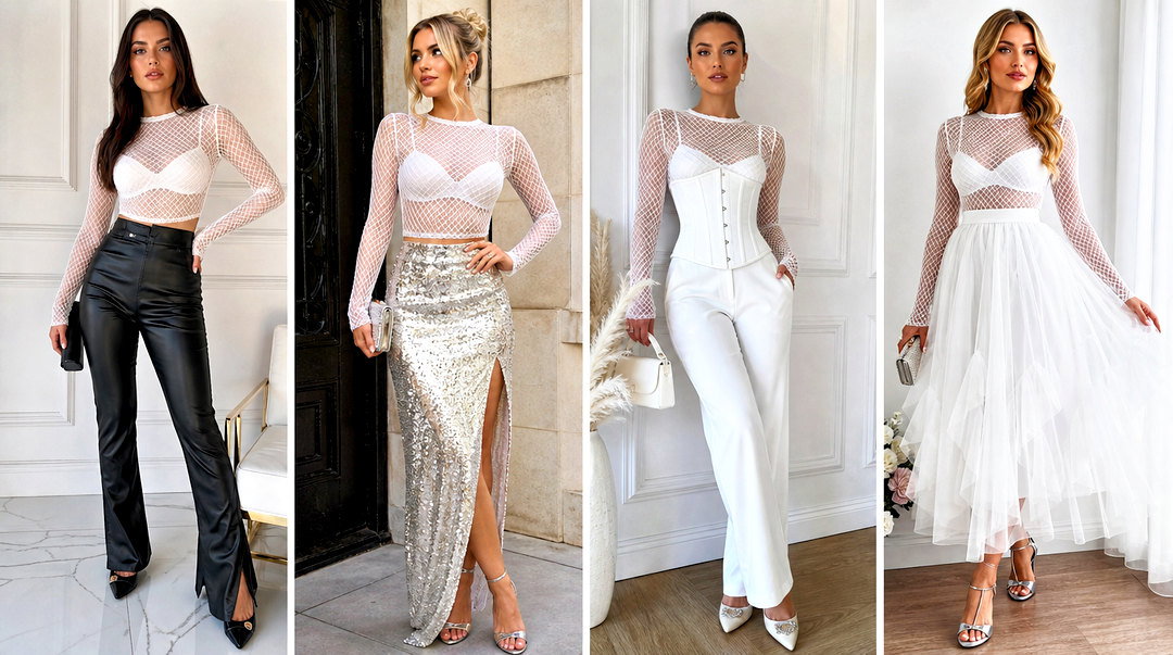50 White Mesh Top Outfit Ideas for Bold Night-Out Style