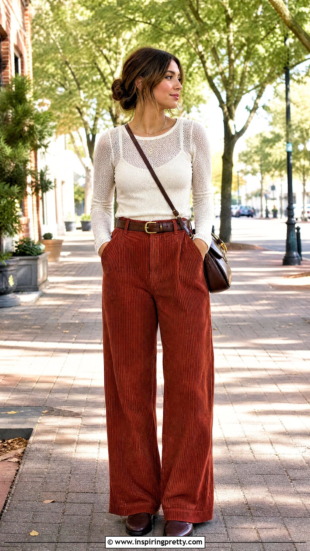 White Mesh Top With Corduroy Pants - 50 white mesh top outfit ideas