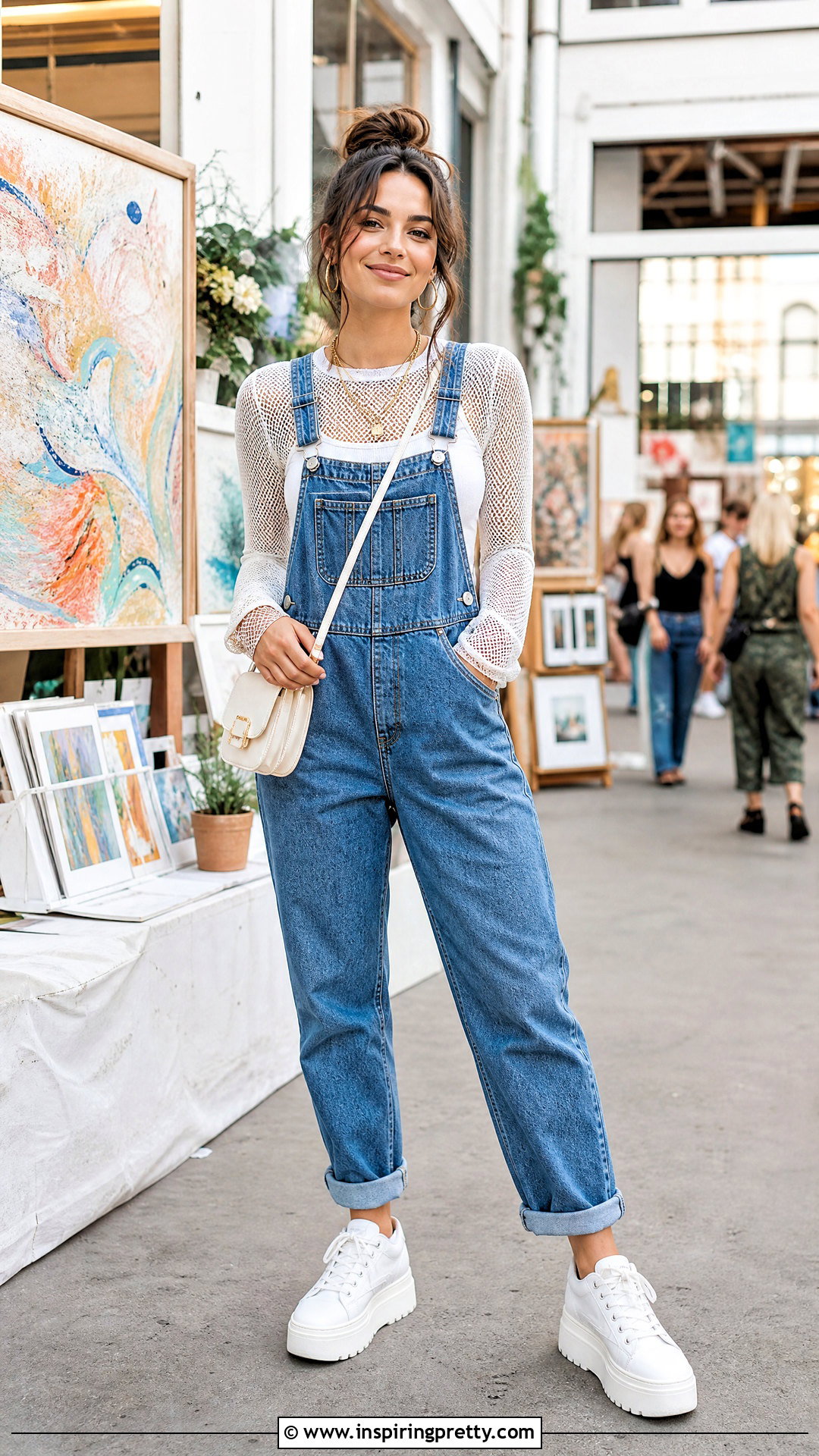White Mesh Top With Overalls - 50 white mesh top outfit ideas