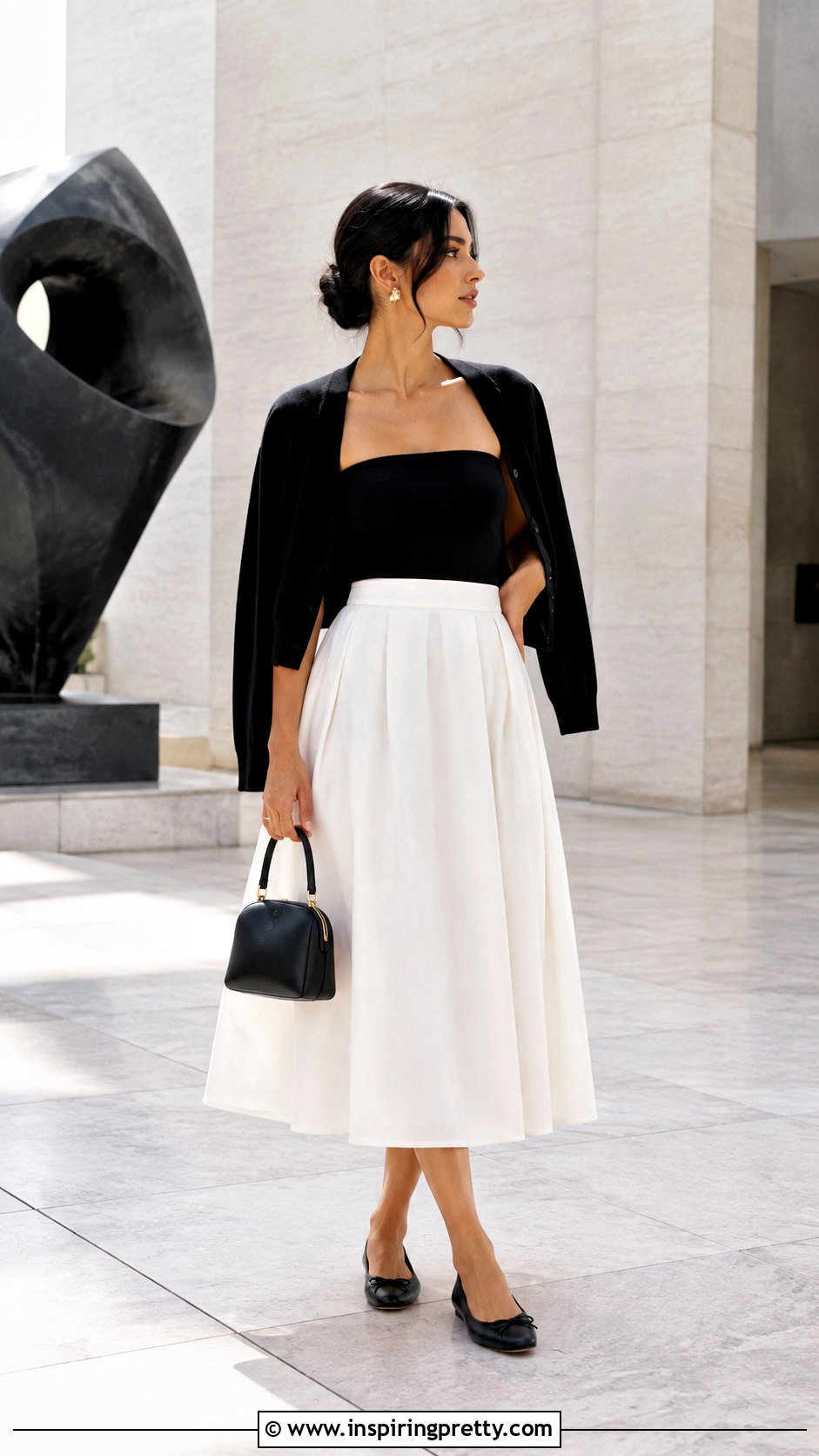 White Midi Skirt And Black Tube Top Outfit - 25 Midi Skirt And Tube Top Outfit ideas