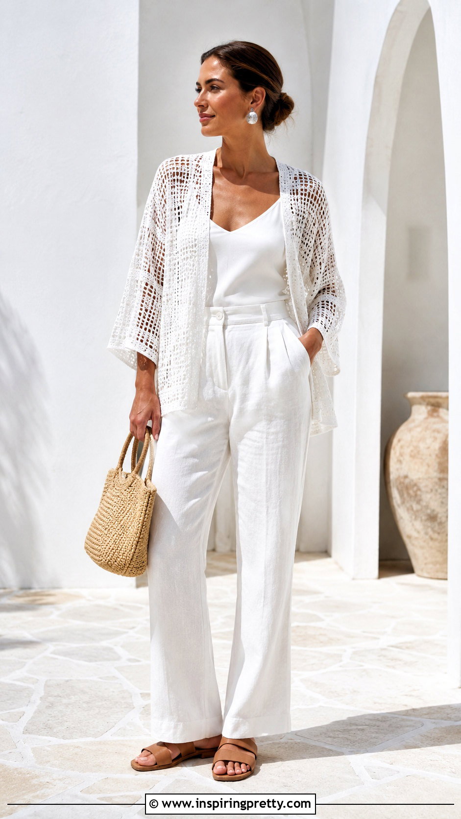 White Monochrome Filet Crochet Top Outfit - 50 filet crochet top outfit ideas