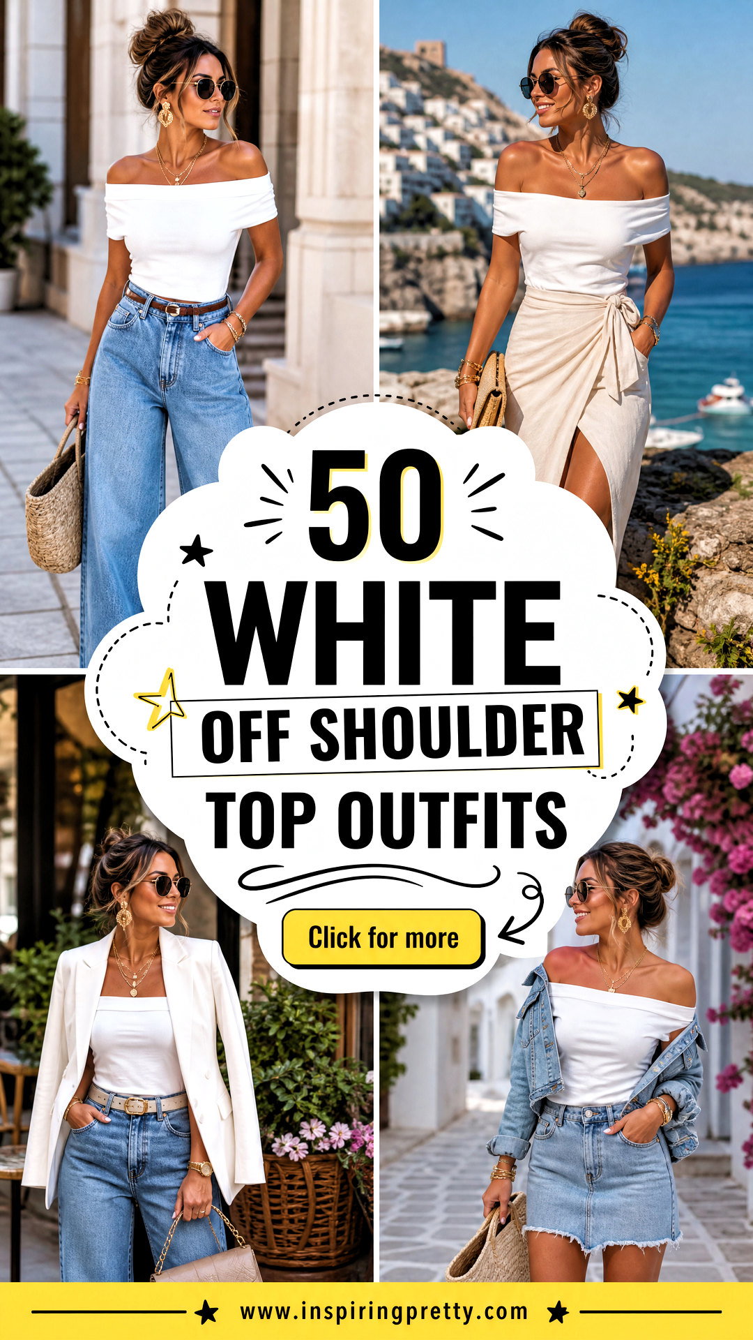 50 White Off Shoulder Top Outfits for Chic Summer Events - 50 White Off Shoulder Top Outfits for Chic Summer Events