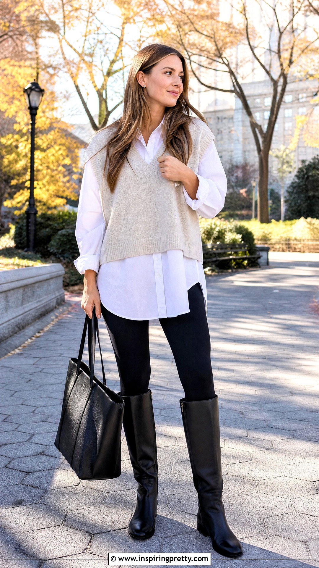 White Oversized Shirt With Leggings - 50 white top aesthetic ideas