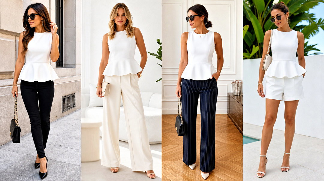 50 White Peplum Top Outfit Ideas for Polished Work Style