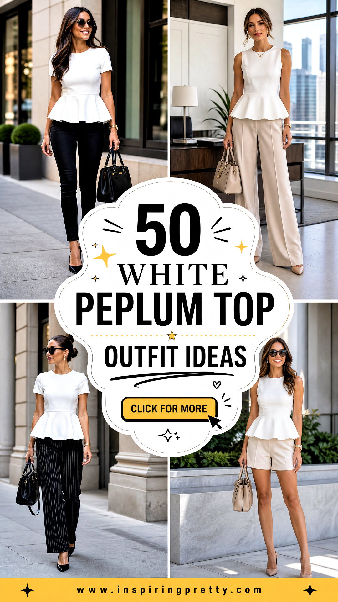50 White Peplum Top Outfit Ideas for Polished Work Style - 50 White Peplum Top Outfit Ideas for Polished Work Style