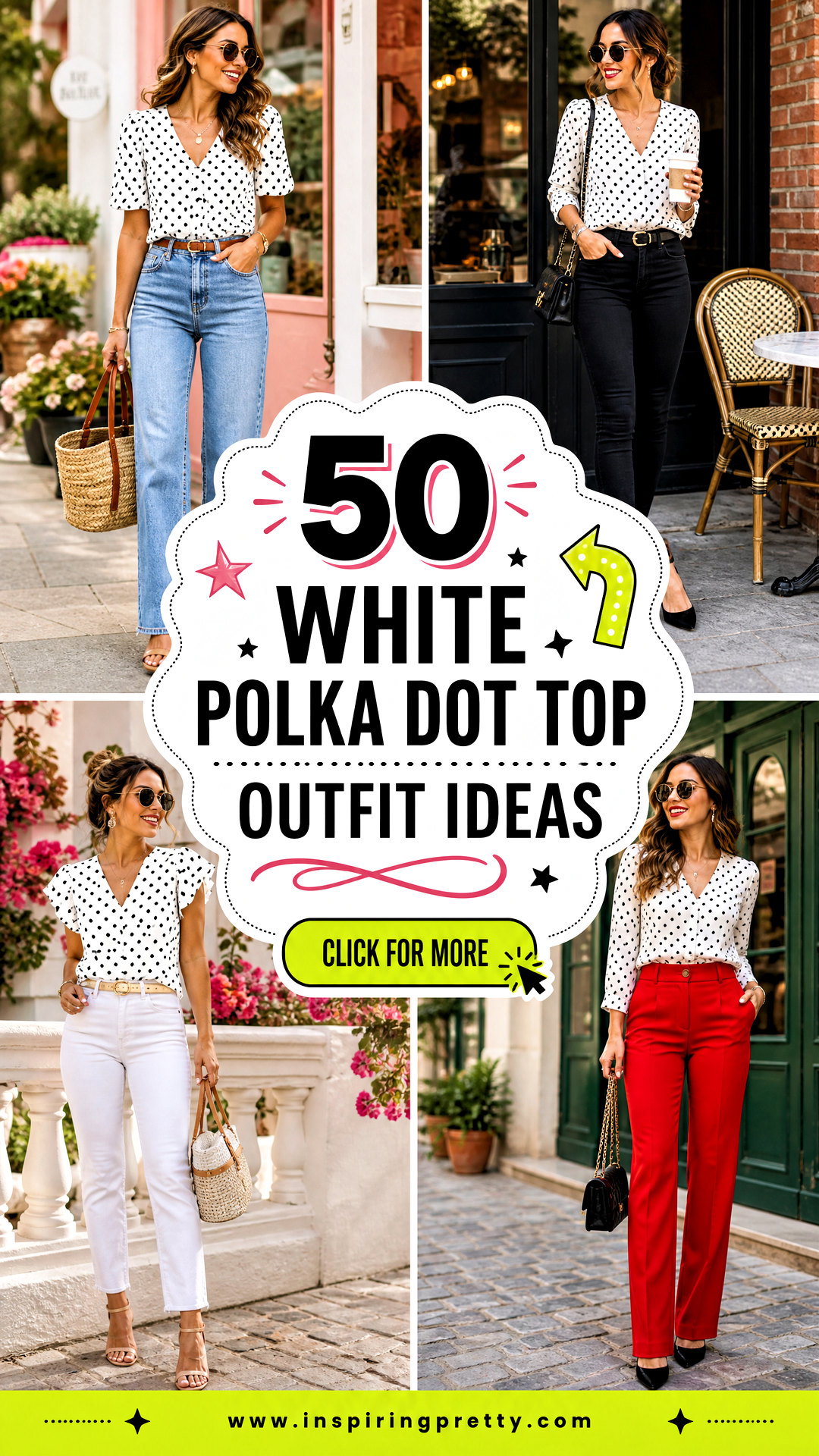50 White Polka Dot Top Outfit Ideas for Playful Retro Style - 50 White Polka Dot Top Outfit Ideas for Playful Retro Style