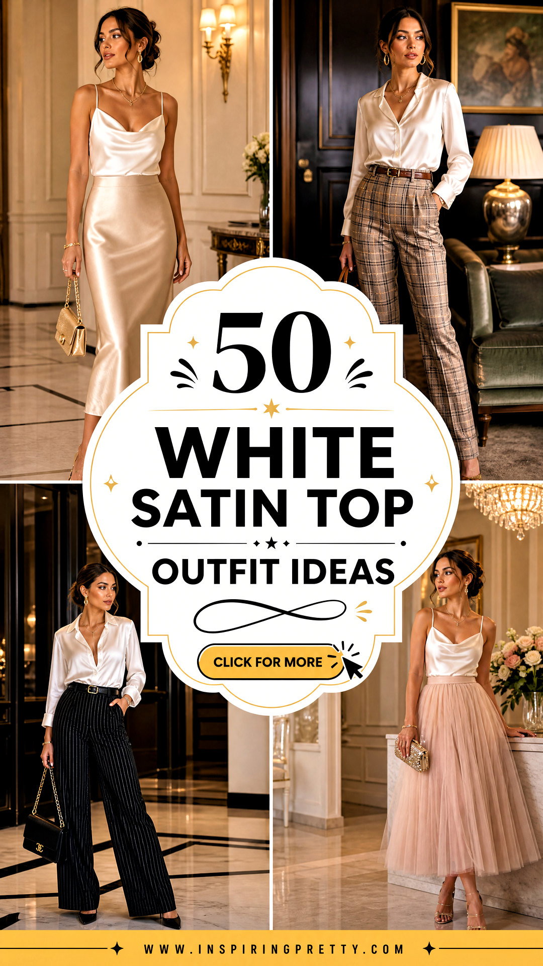 50 White Satin Top Outfit Ideas for Elegant Evening Style - 50 White Satin Top Outfit Ideas for Elegant Evening Style