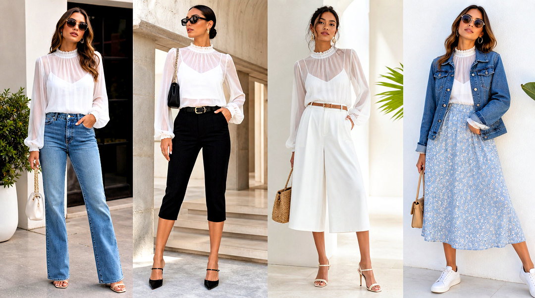 50 White Sheer Top Outfit Ideas for Chic Modern Layered Looks