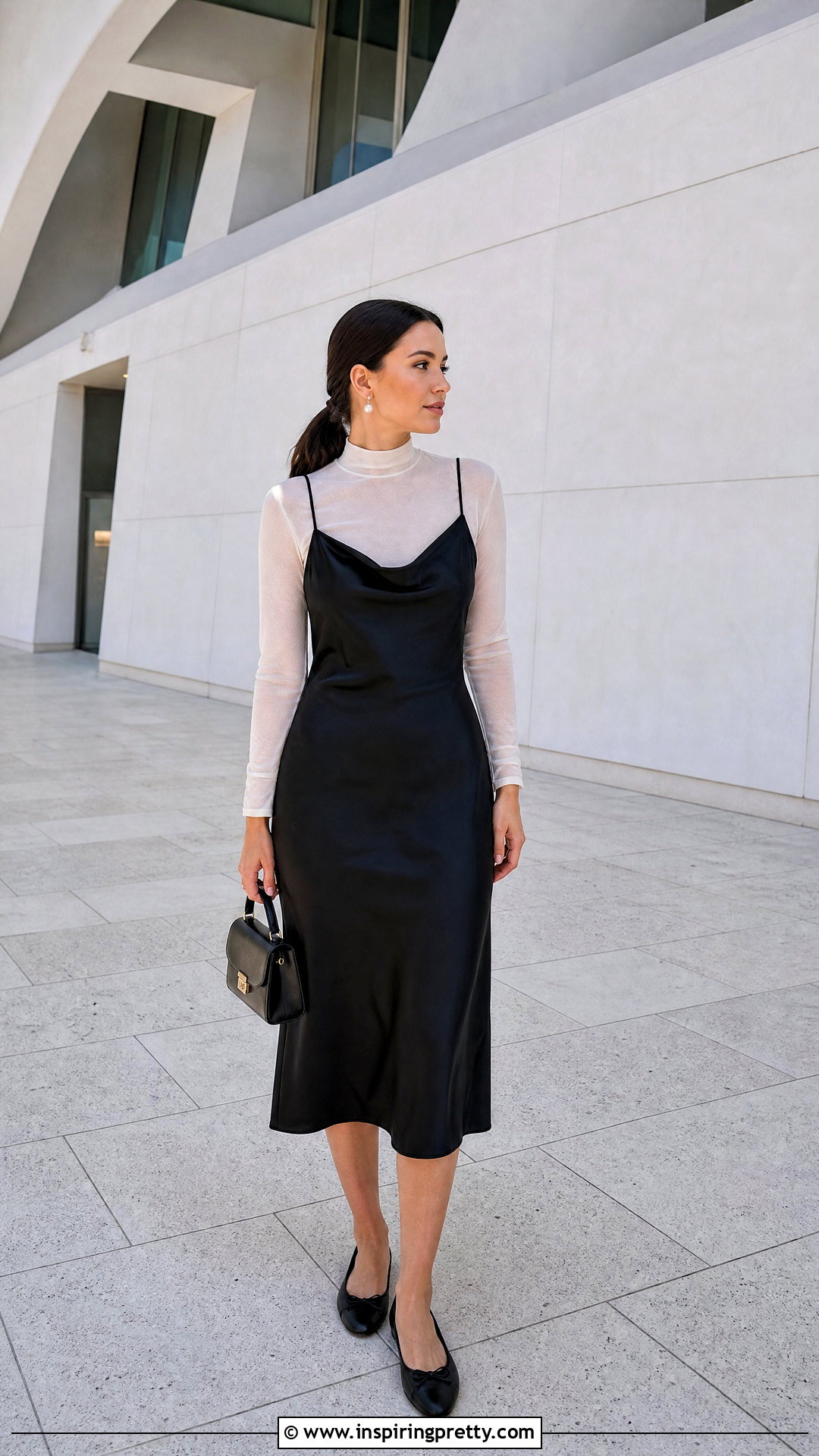 White Sheer Top Under Black Slip Dress - 20 Sheer Top Under Slip Dress outfit ideas