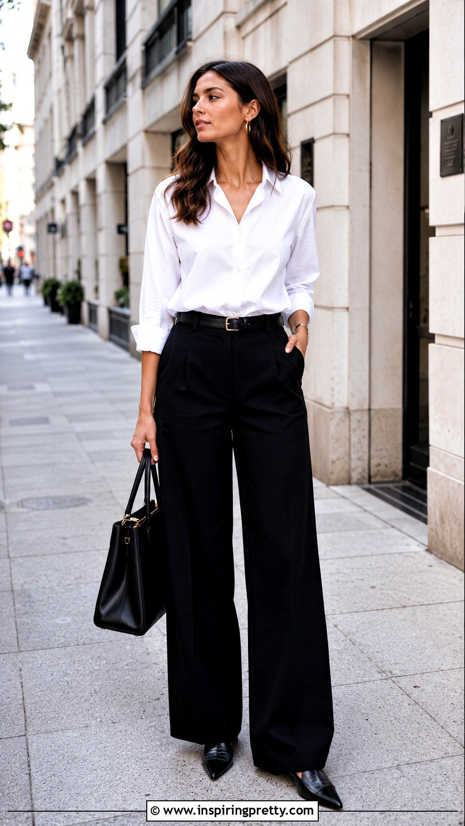 White Shirt Top With Wide Leg Pants - 50 top designs latest ideas