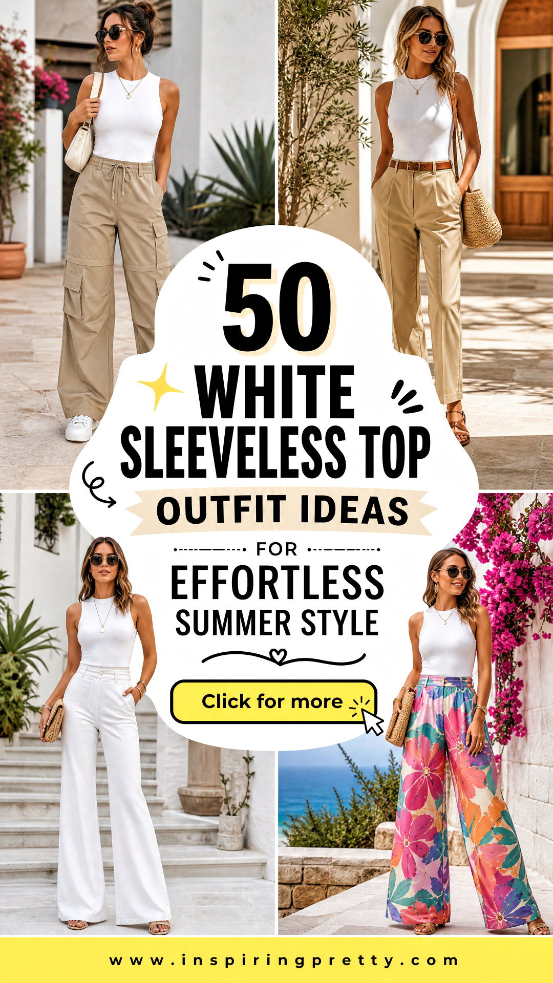 50 White Sleeveless Top Outfit Ideas for Effortless Summer Style - 50 White Sleeveless Top Outfit Ideas for Effortless Summer Style