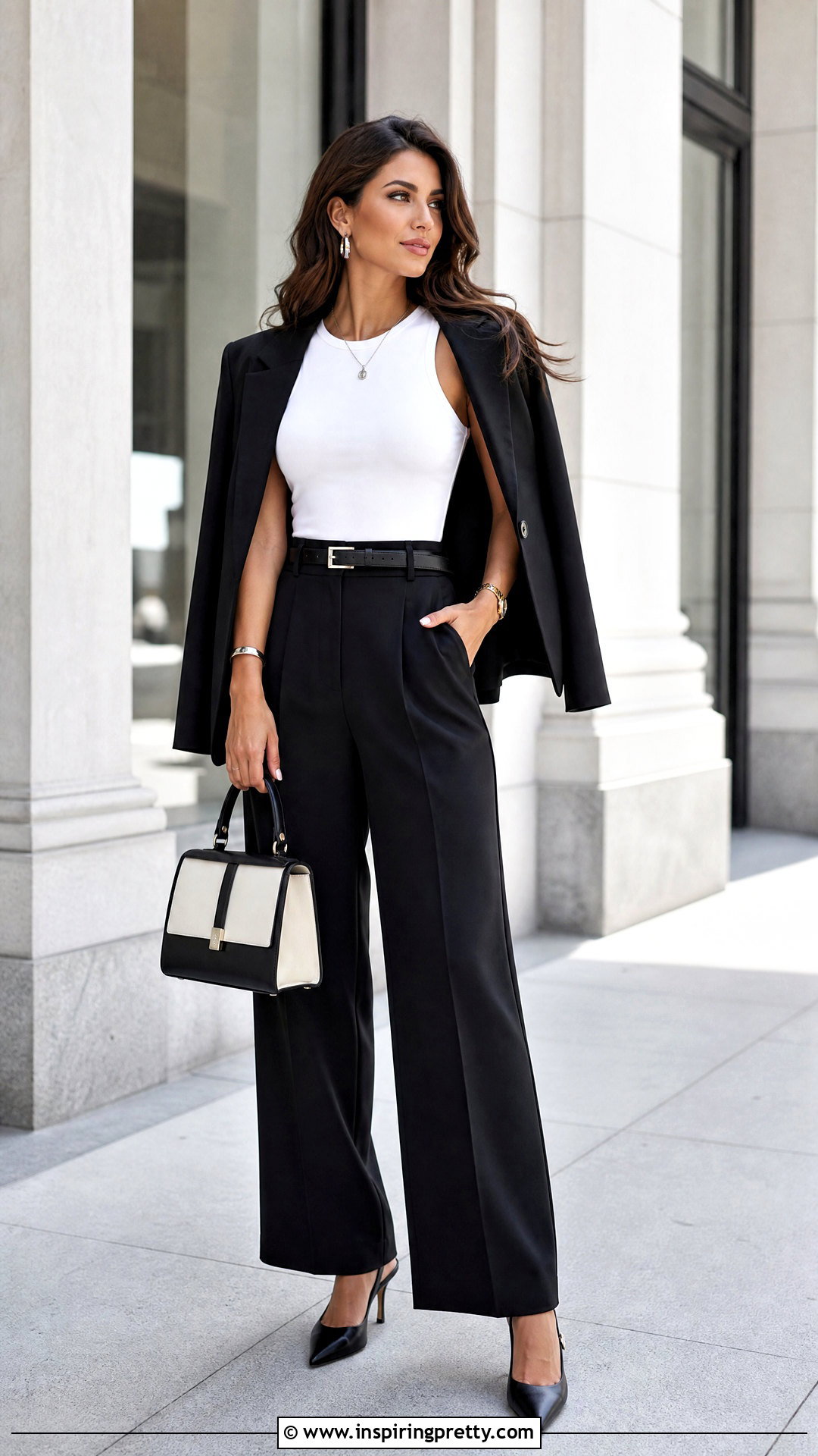 White Sleeveless Top With Black And White Outfit - 50 white sleeveless top outfit ideas