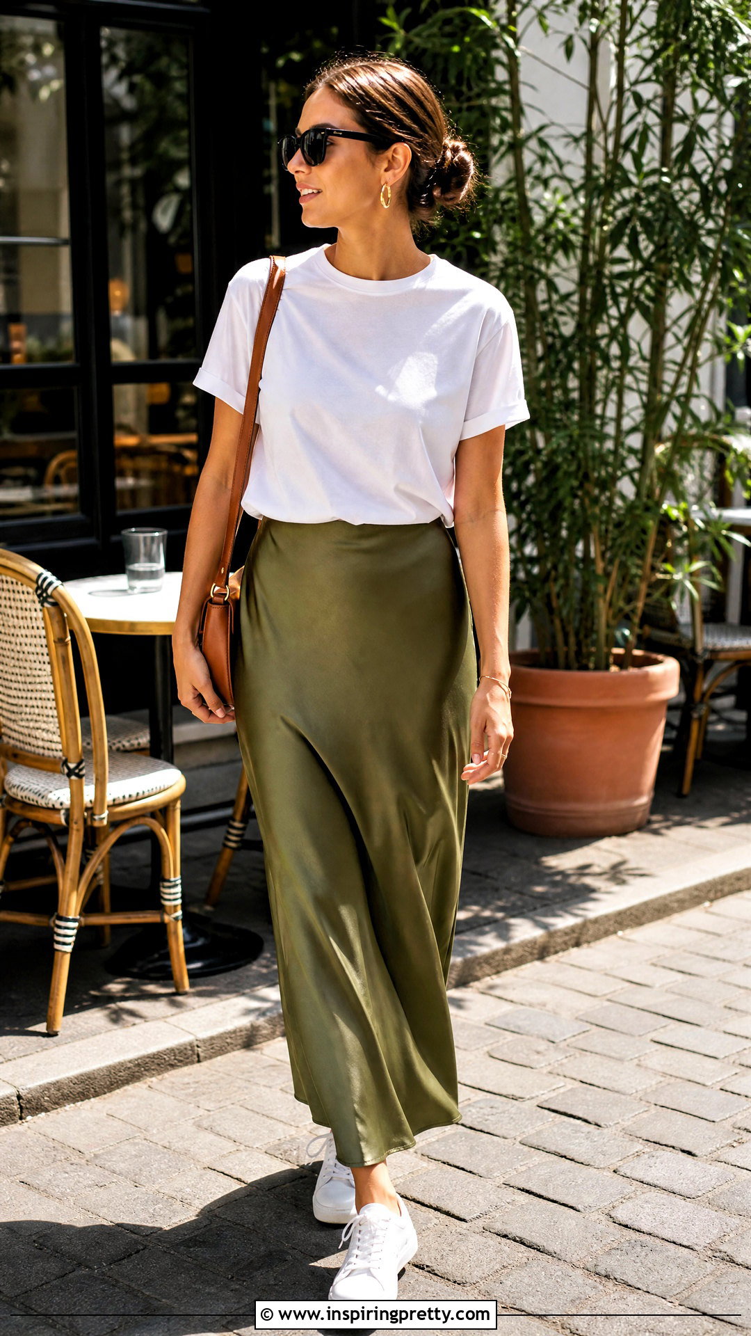 White T Shirt And Slip Skirt Outfit - 50 summer tops aesthetic ideas