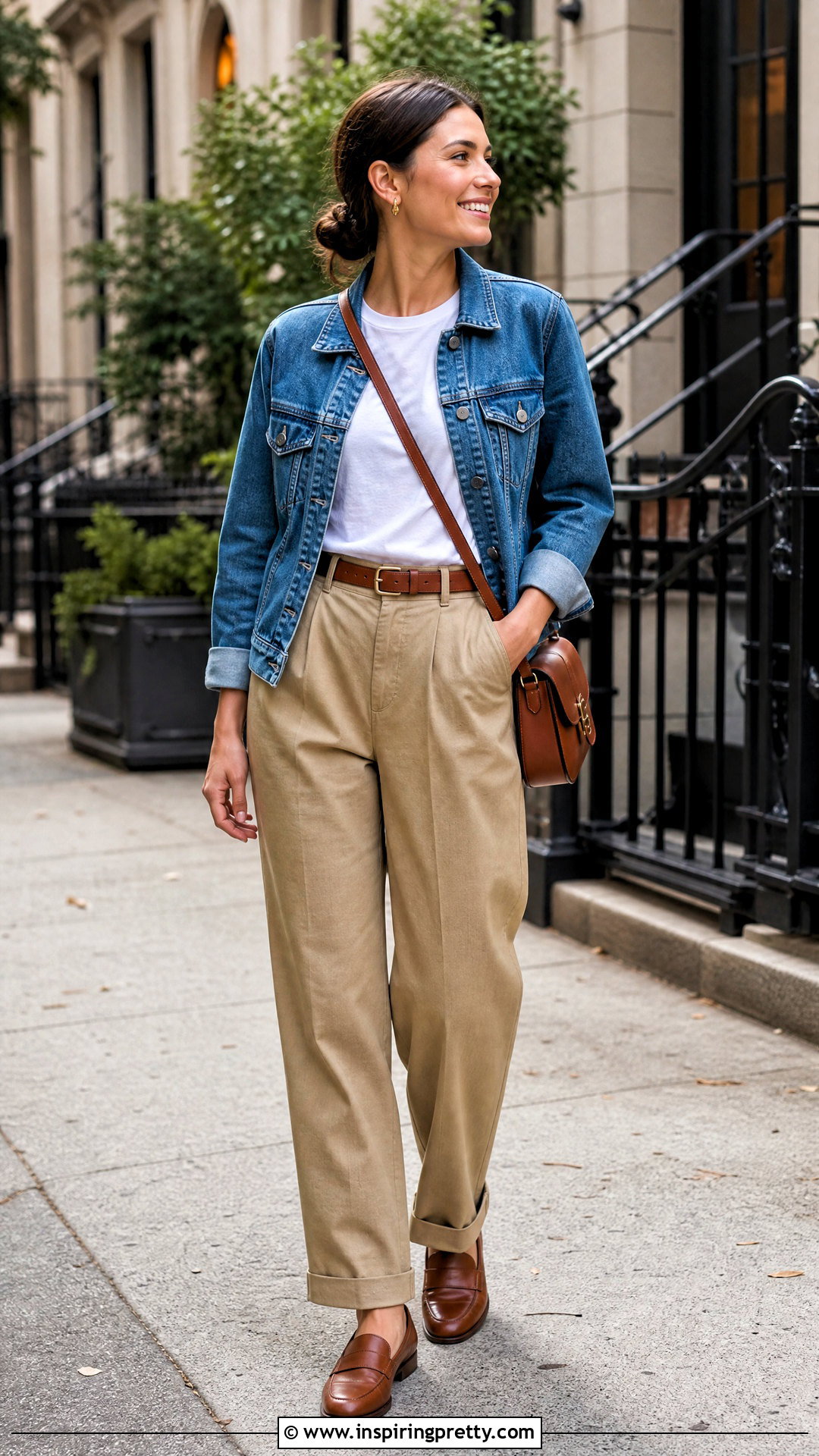 White T Shirt With Khaki Pants - 50 white top outfit ideas