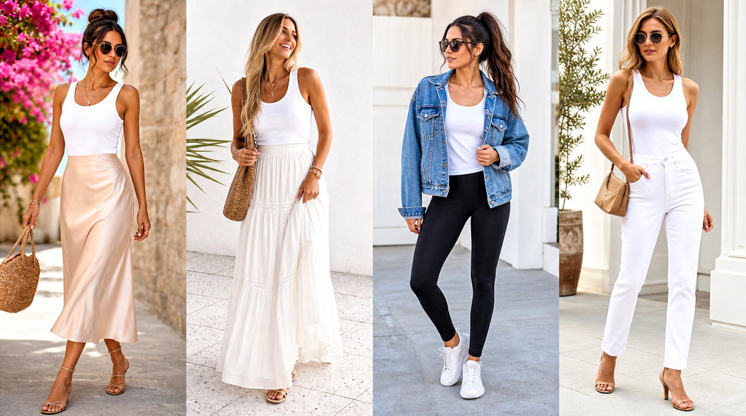 20 White Tank Top On Wooden Floor Outfit Ideas to Recreate