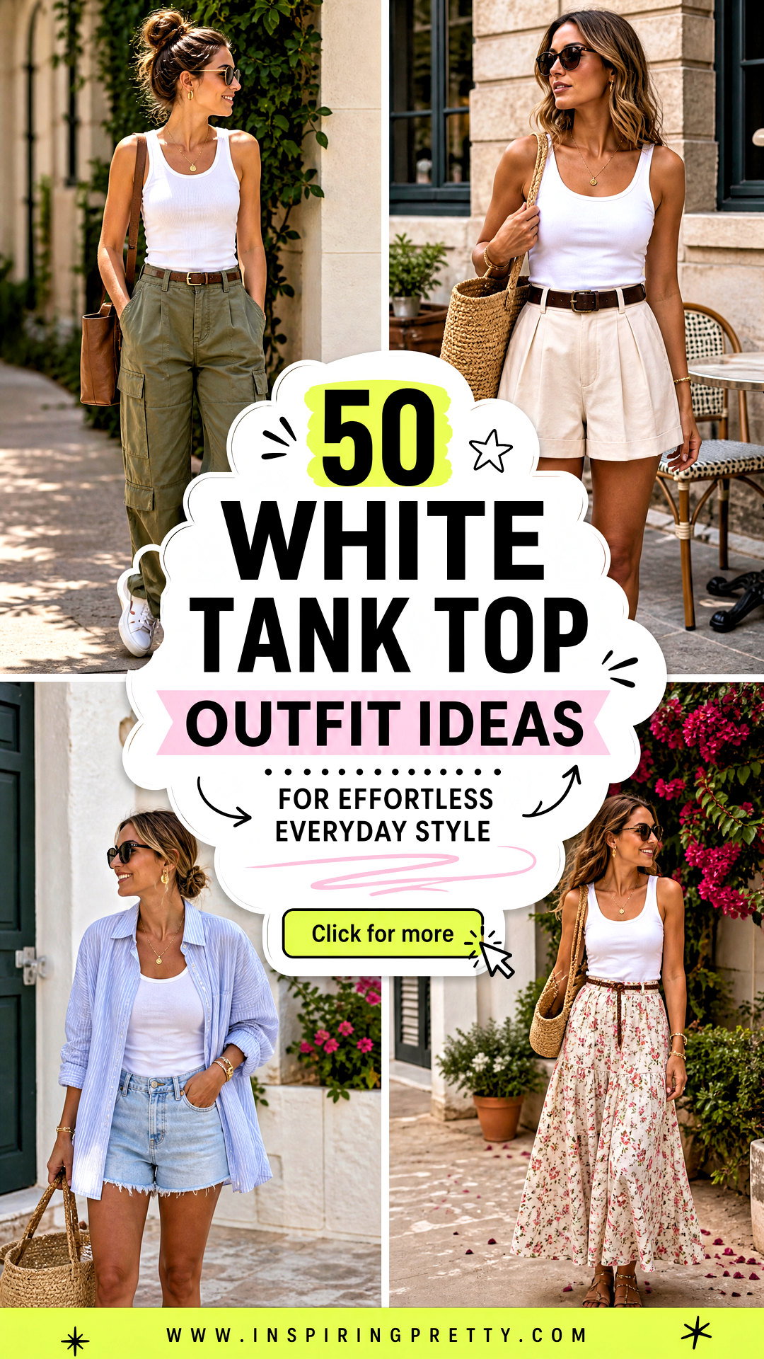 50 White Tank Top Outfit Ideas for Effortless Everyday Style - 50 White Tank Top Outfit Ideas for Effortless Everyday Style