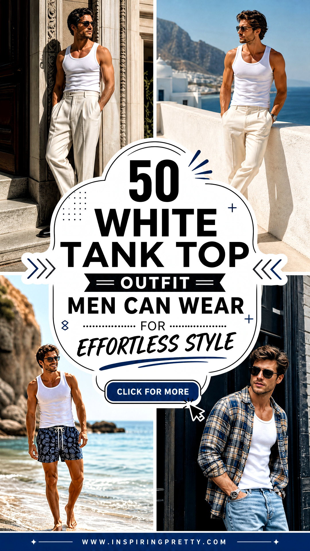 50 White Tank Top Outfit Men Can Wear for Effortless Style - 50 White Tank Top Outfit Men Can Wear for Effortless Style