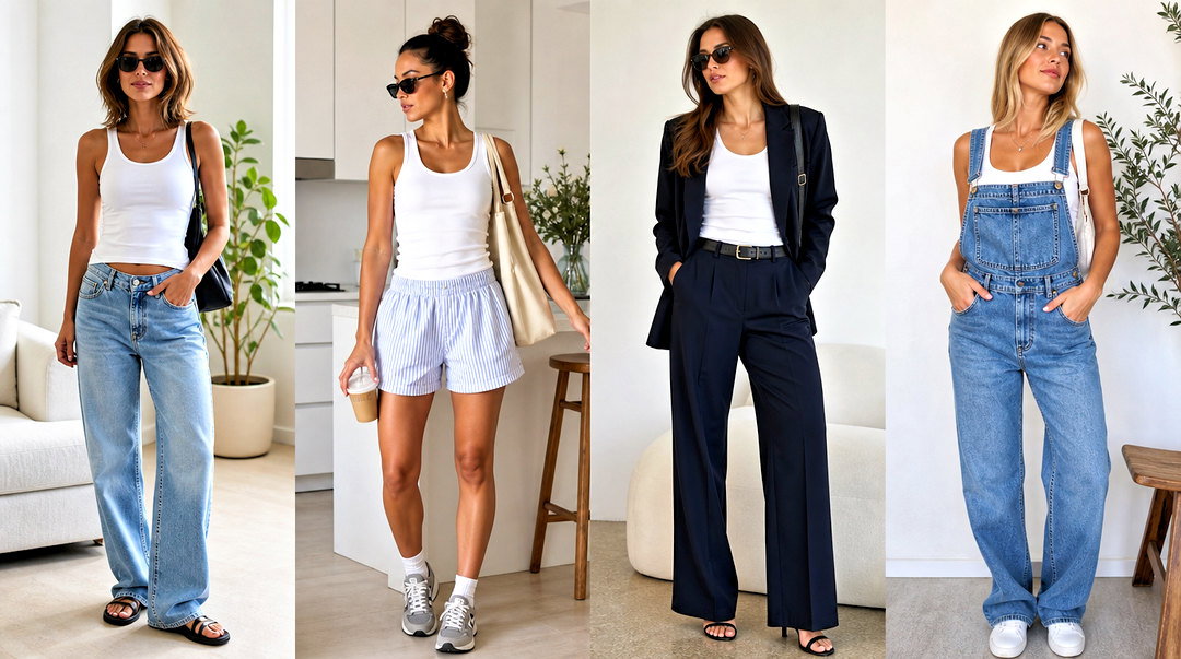 20 White Tank Top Summer Style Outfit Ideas for Hot Days