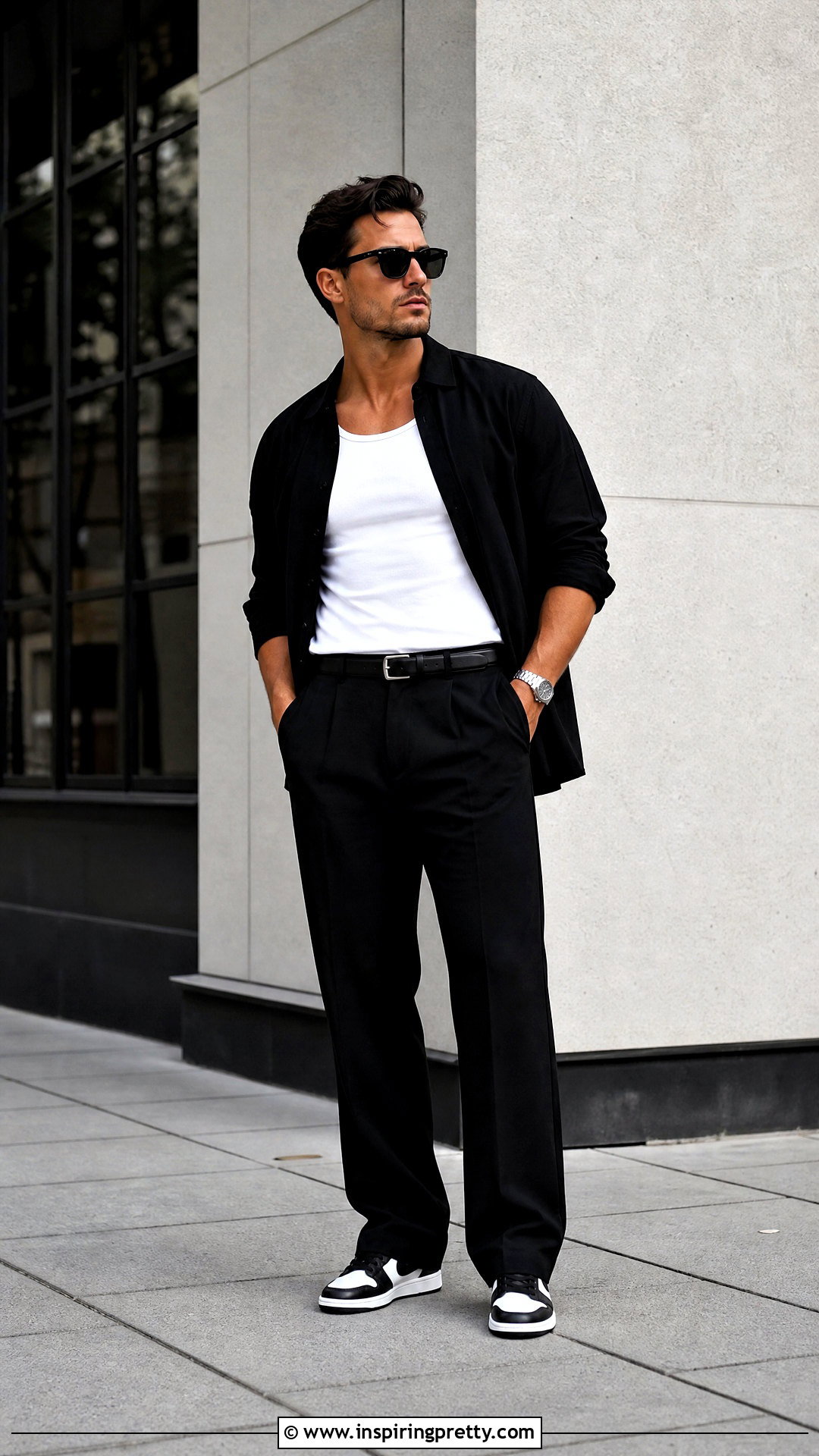 White Tank Top With A Black And White Outfit - 50 white tank top outfit men