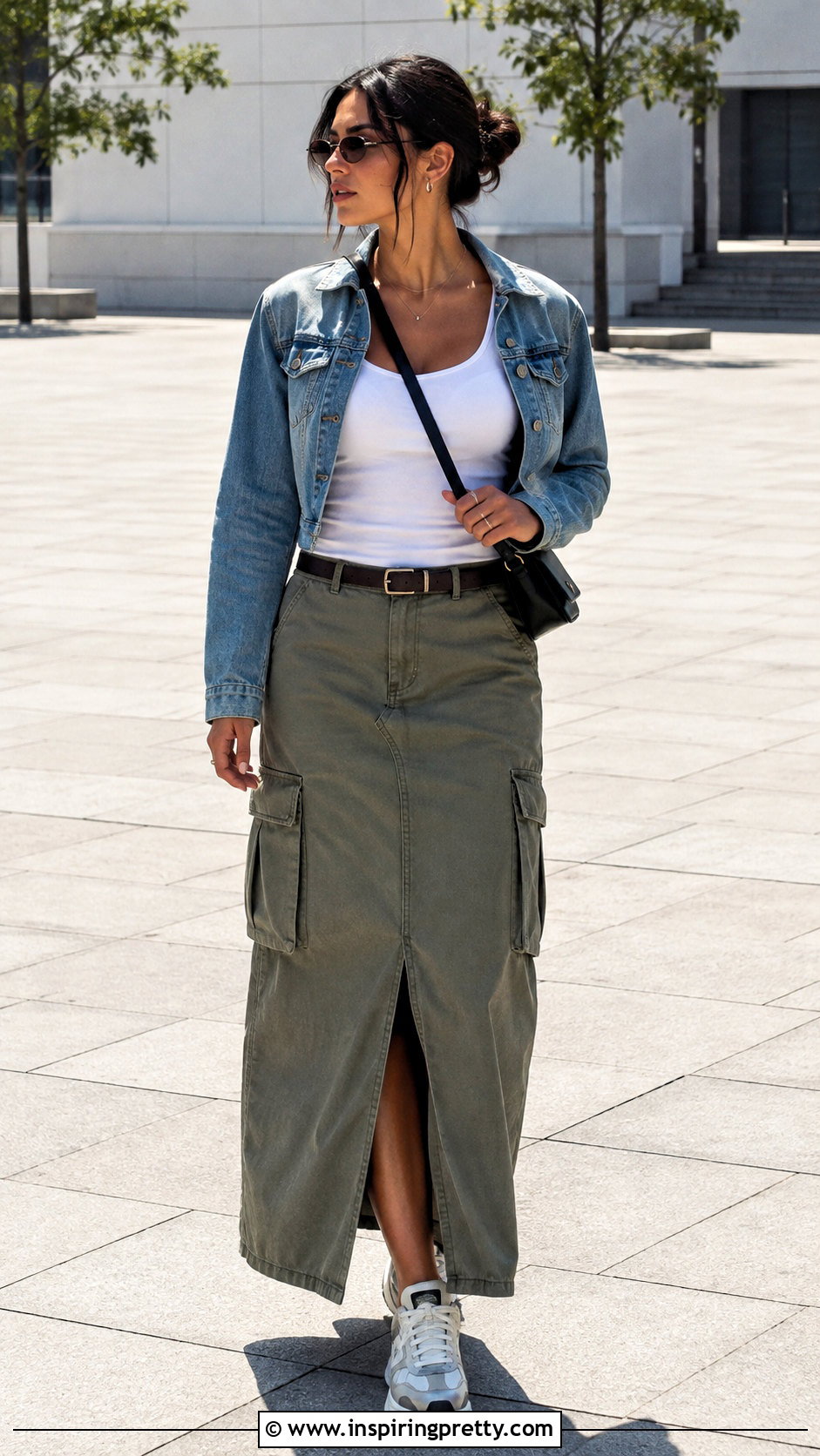 White Tank Top With A Cargo Maxi Skirt - 50 white tank top outfits