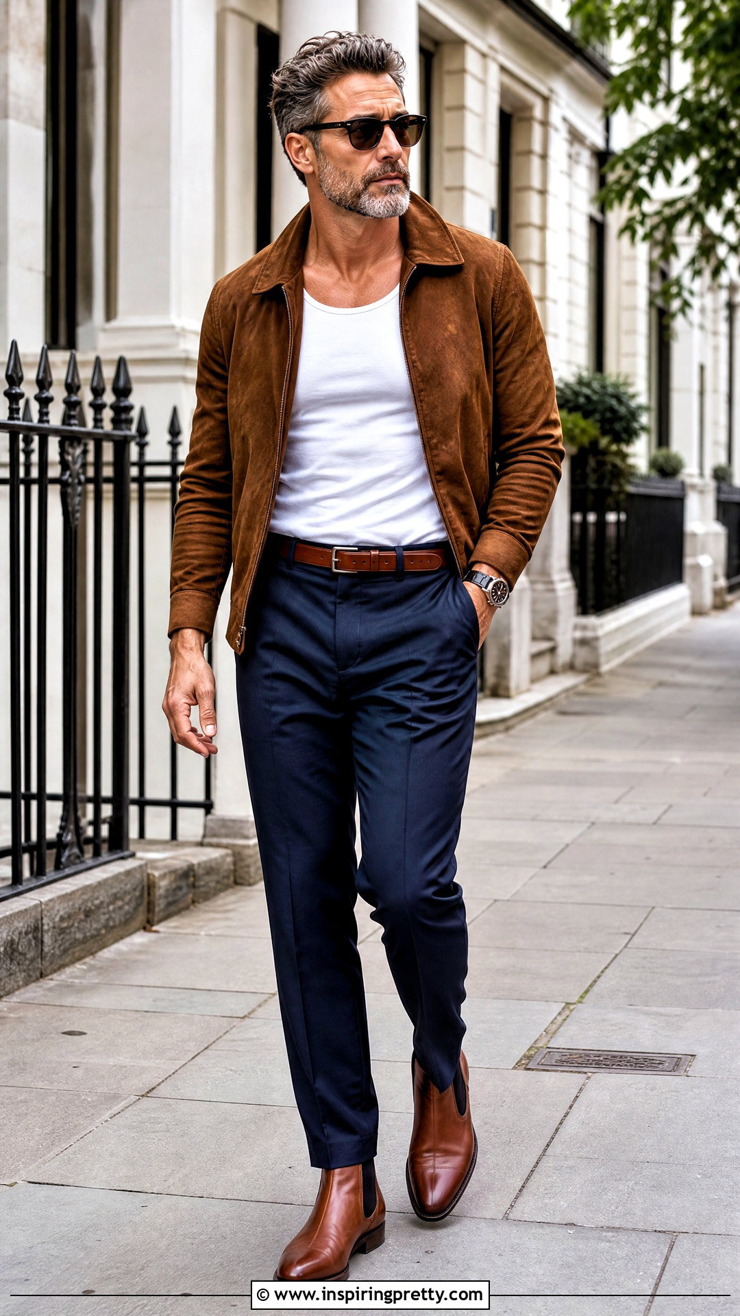 White Tank Top With A Suede Jacket - 50 white tank top outfit men