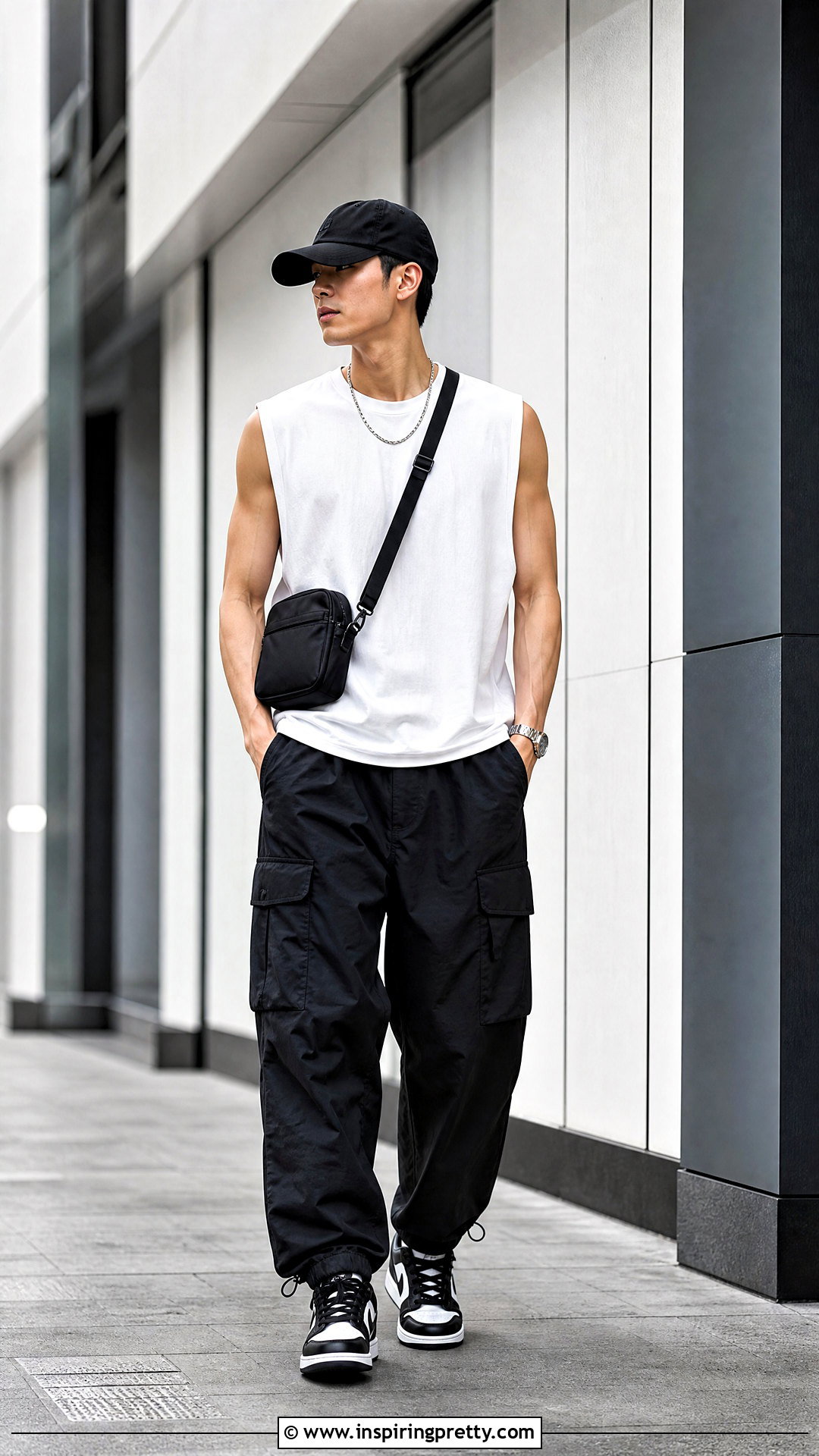 White Tank Top With Black Cargo Pants - 50 white tank top outfit men