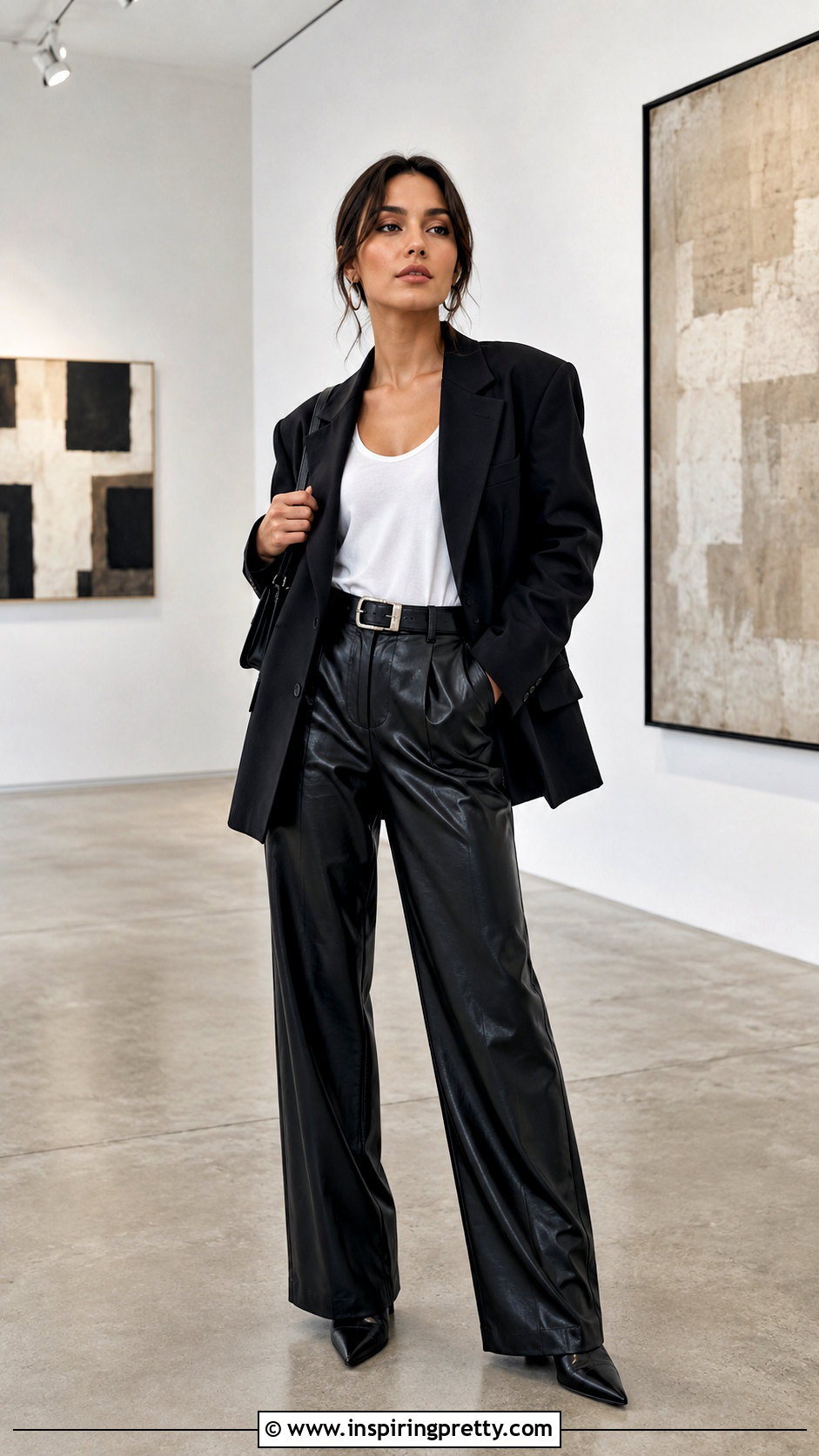 White Tank Top With Black Leather Pants - 25 sydney sweeney white tank top outfit ideas