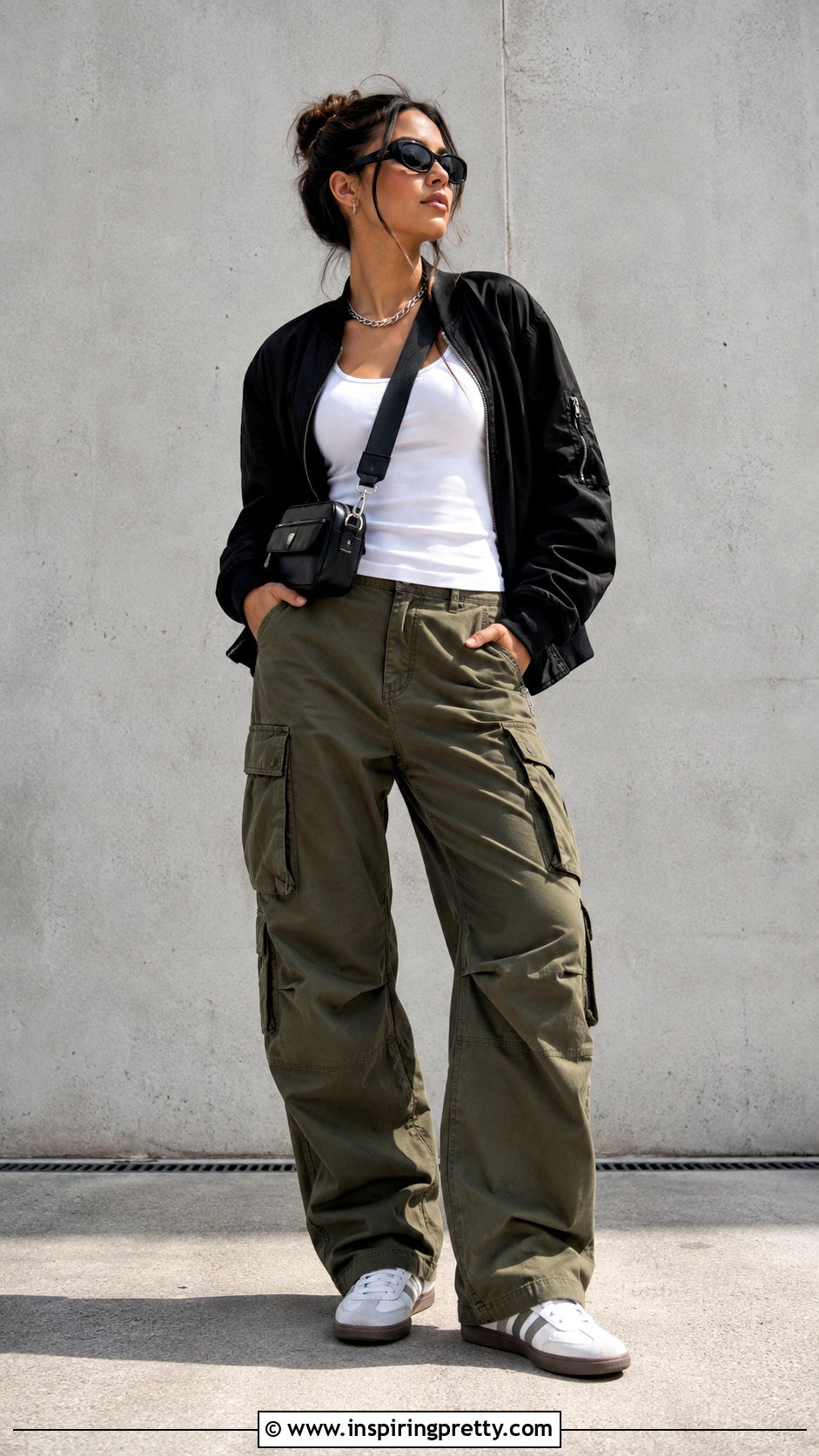 White Tank Top With Cargo Pants - 20 Min Ho Xo Kitty Tank Top outfit ideas