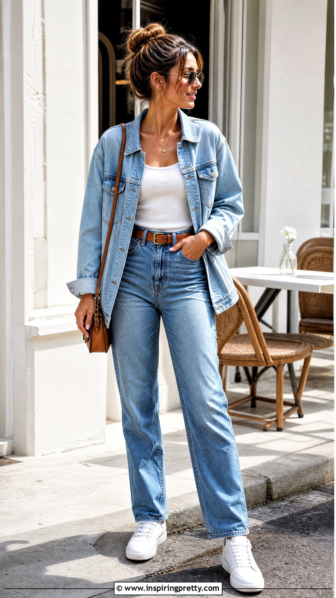 White Tank Top With Denim Jacket - 20 cole sprouse tank top outfit ideas