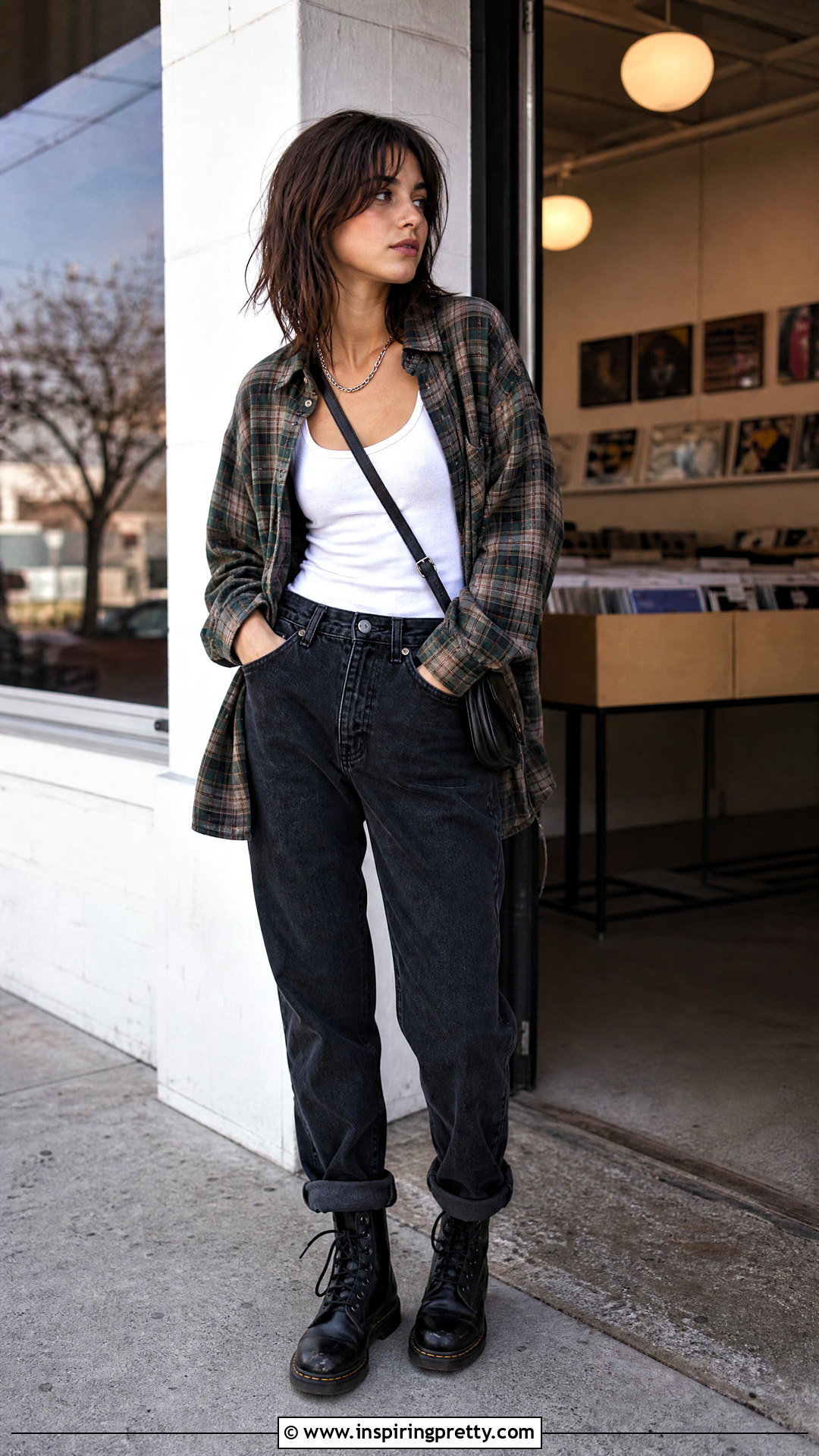 White Tank Top With Plaid Overshirt - 20 cole sprouse tank top outfit ideas