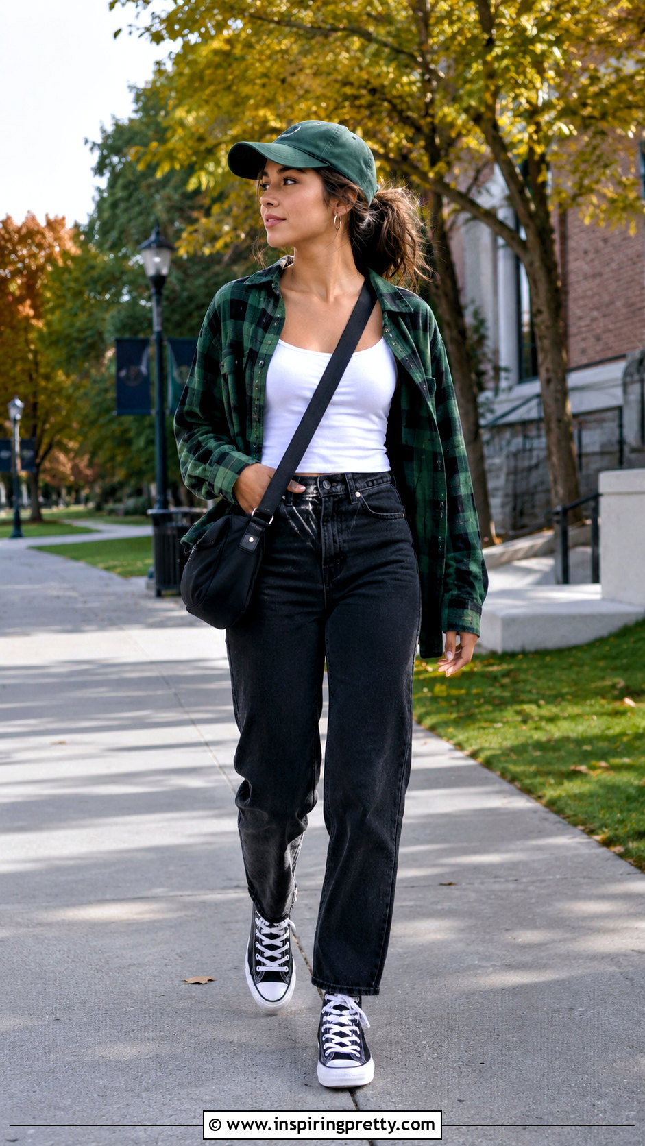 White Tank Top With a Plaid Overshirt - 20 Min Ho Xo Kitty Tank Top outfit ideas