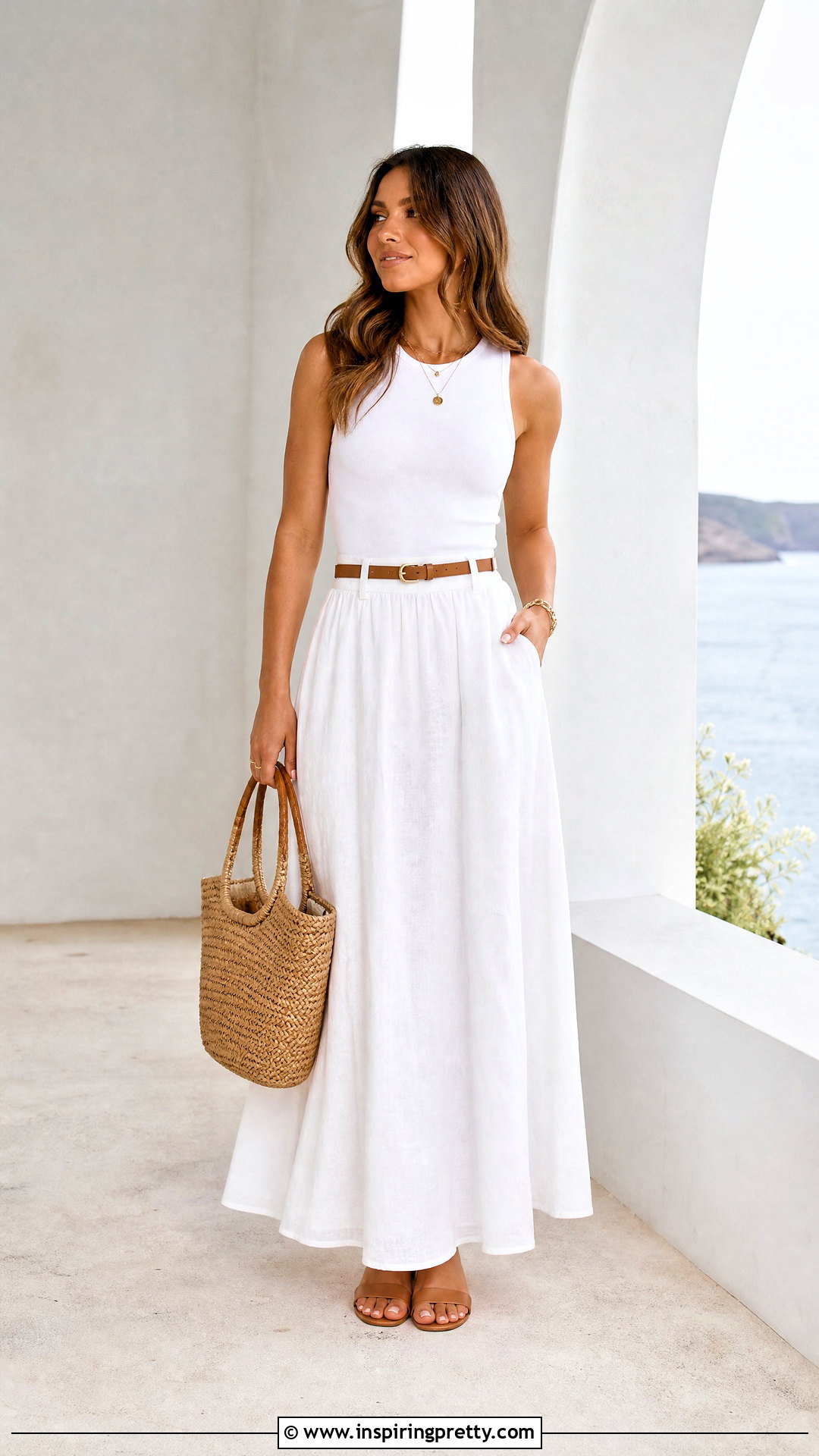 White Top And White Maxi Skirt Outfit - 50 white top and skirt outfit ideas
