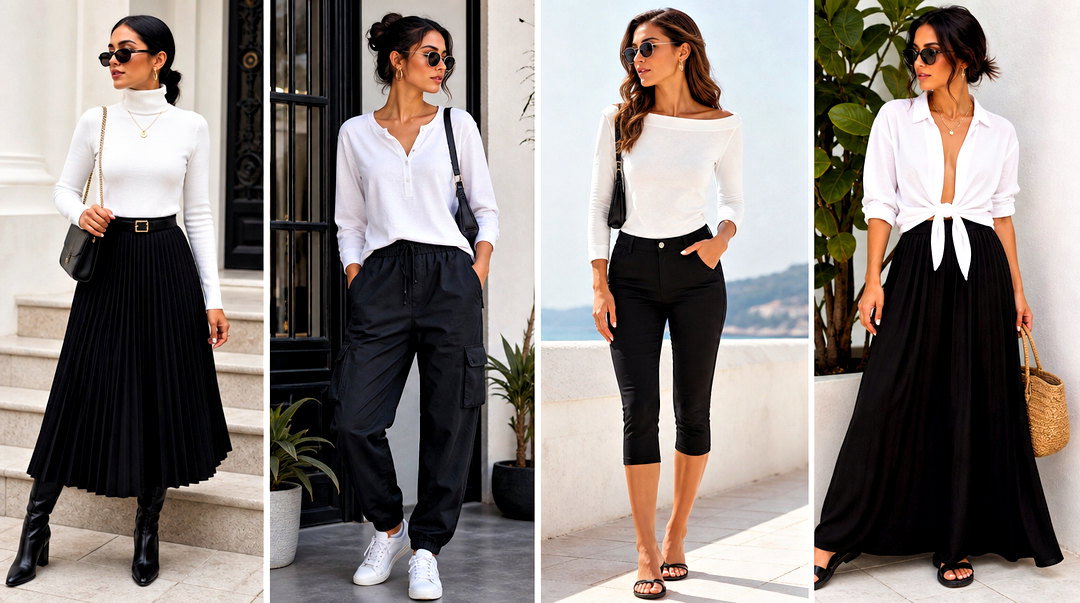 50 White Top Black Bottom Outfit Ideas for Sleek Daily Style