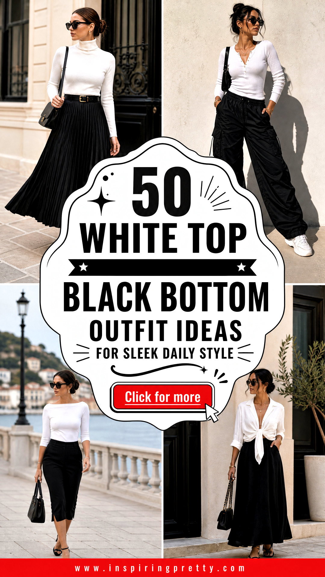 50 White Top Black Bottom Outfit Ideas for Sleek Daily Style - 50 White Top Black Bottom Outfit Ideas for Sleek Daily Style
