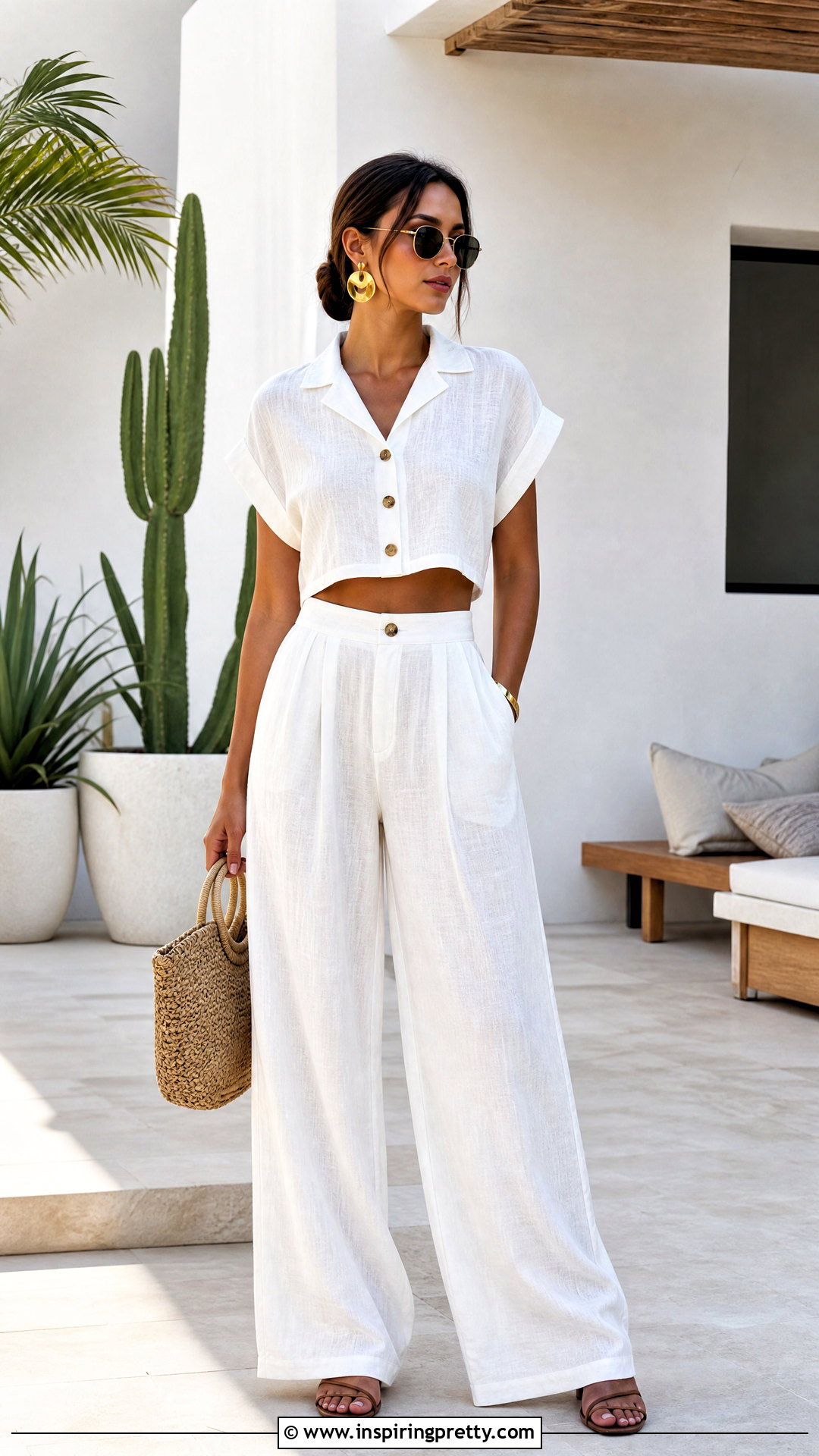 White Top With Matching White Set Outfit - 20 White Top Summer Style outfit ideas