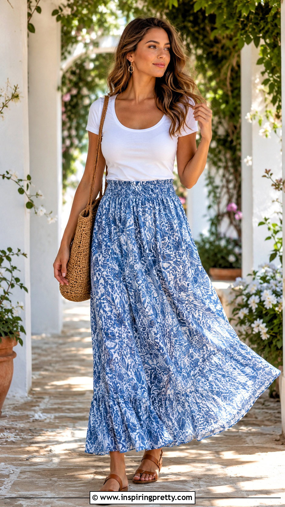 White Top With Maxi Skirt - 50 white top fits