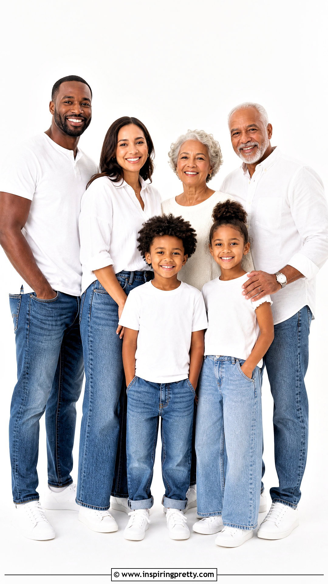 White Tops And Jeans With White Sneakers Family Picture - 25 White Tops And Jeans Family Pictures
