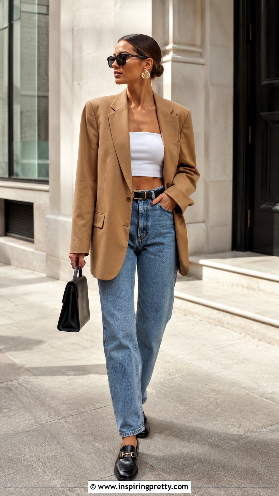 White Tube Crop Top With Oversized Blazer - 20 white crop tops collections