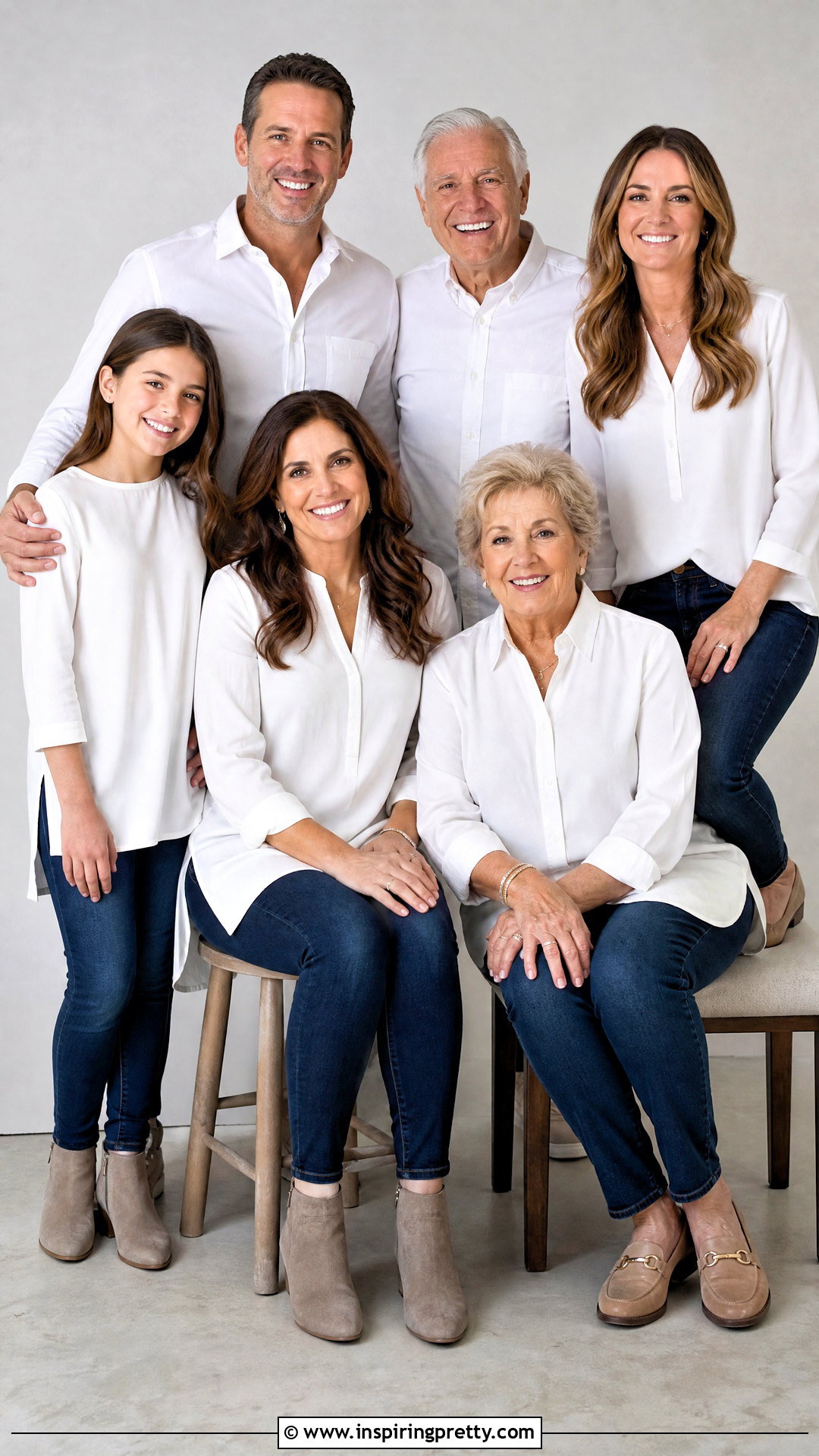 White Tunic Tops And Skinny Jeans Family Picture - 25 White Tops And Jeans Family Pictures