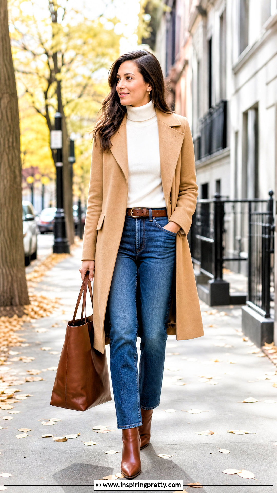 White Turtleneck Top With Blue Jeans - 50 white top outfit casual ideas