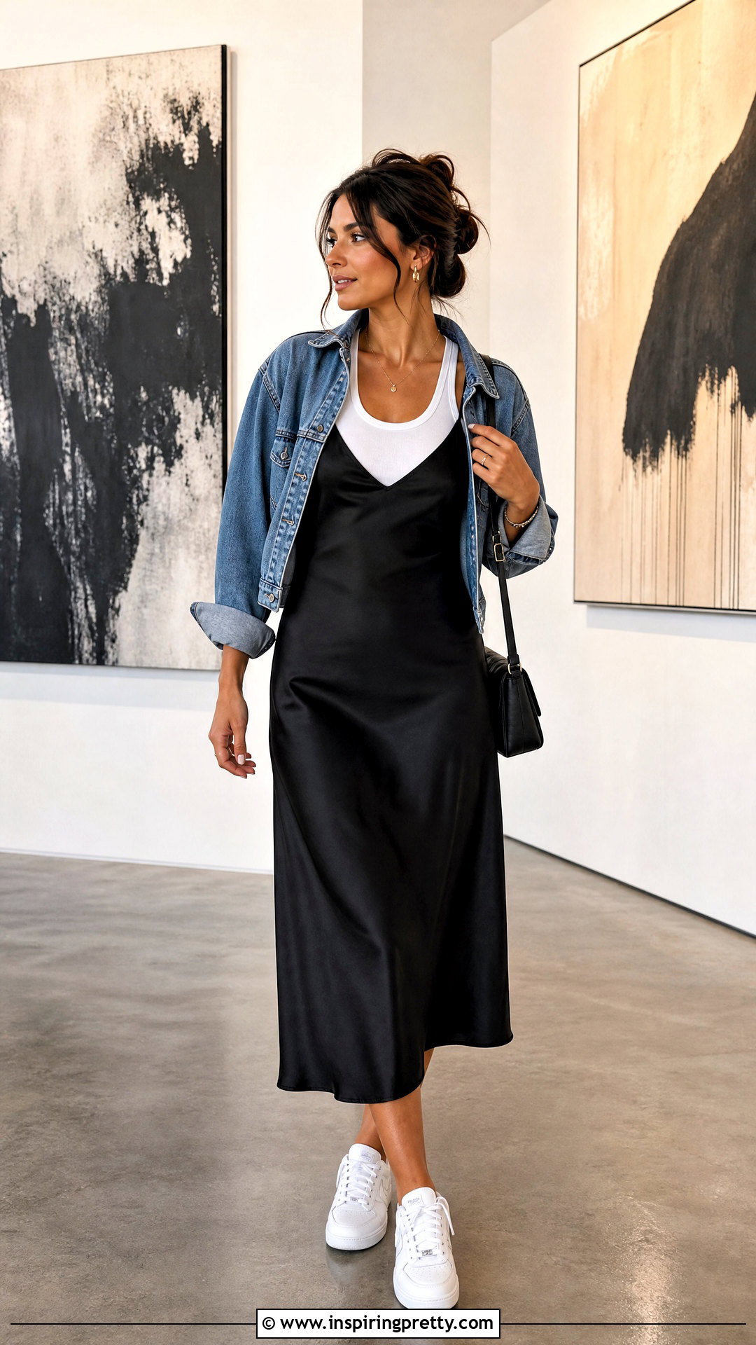 White Vest Top Under A Slip Dress - 50 white vest top outfit ideas