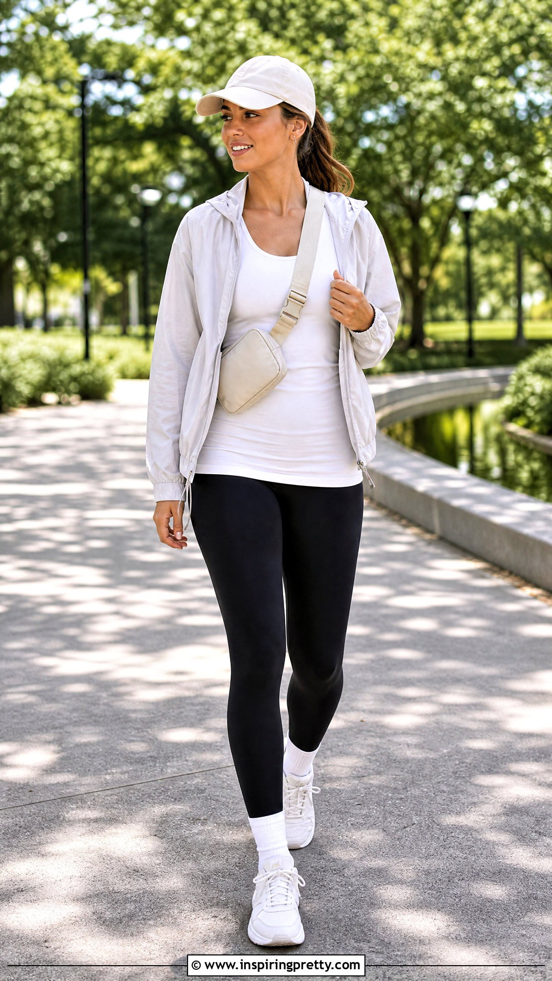 White Vest Top With Leggings And Sneakers - 50 white vest top outfit ideas