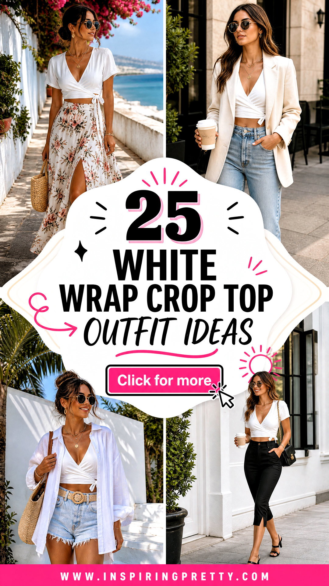 25 White Wrap Crop Top Outfit Ideas for Chic Summer Looks - 25 White Wrap Crop Top Outfit Ideas for Chic Summer Looks