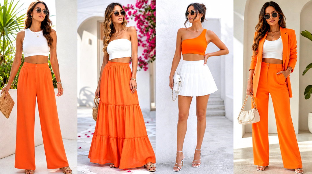 20 White and Orange Crop Top Outfit Ideas for Sunny Days