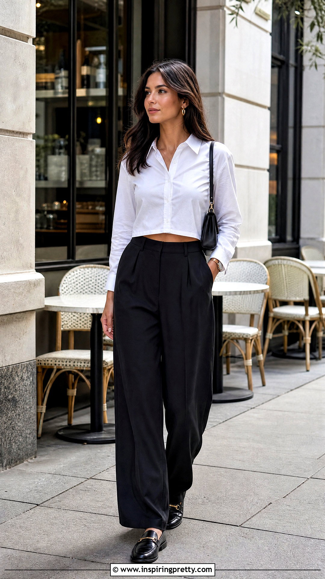 Wide Leg Trouser And Cropped Shirt Outfit - 50 Trouser And Top outfit ideas