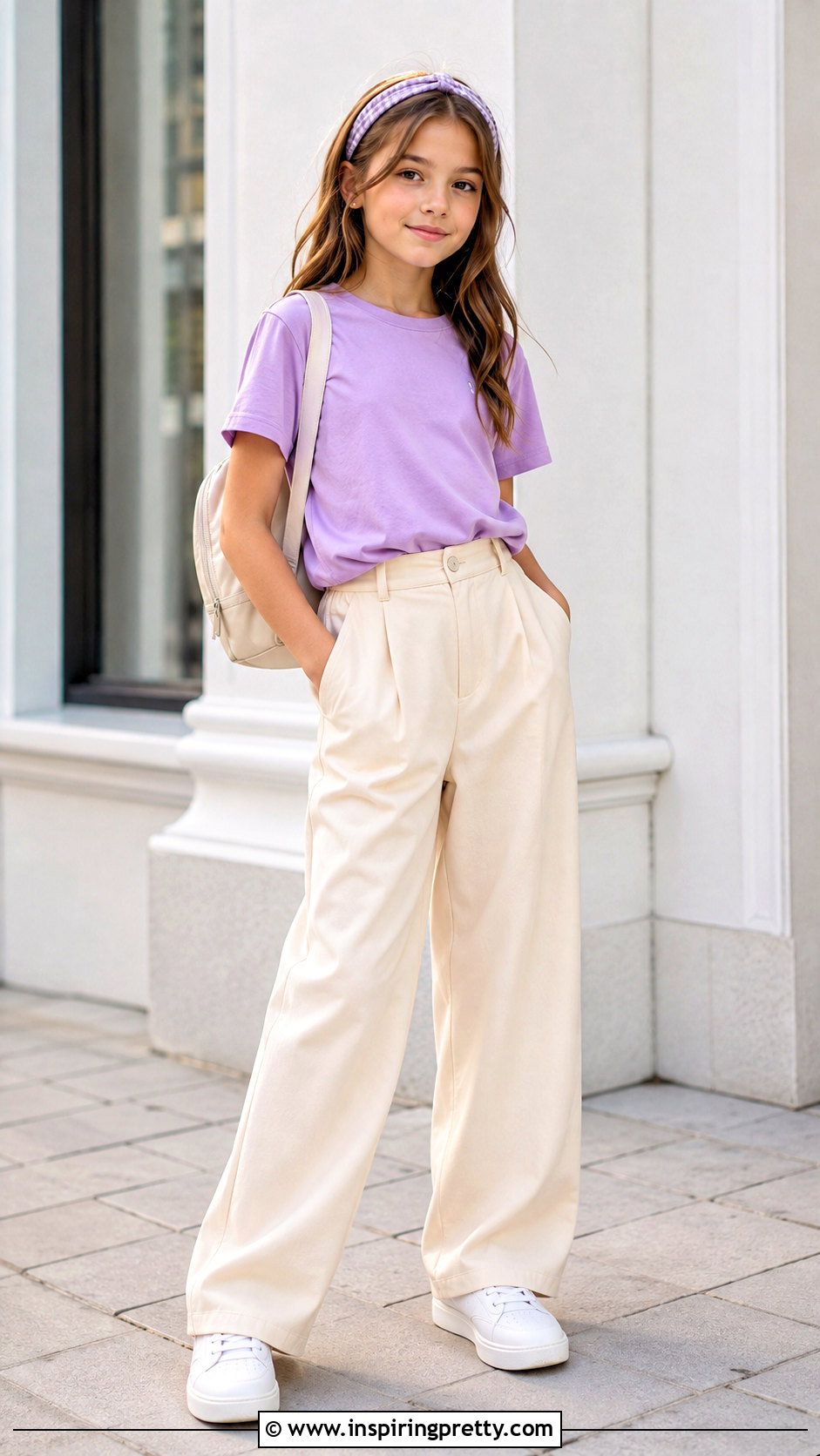 Wide Leg Trousers And Fitted T Shirt Outfit - 50 trouser and top for kids